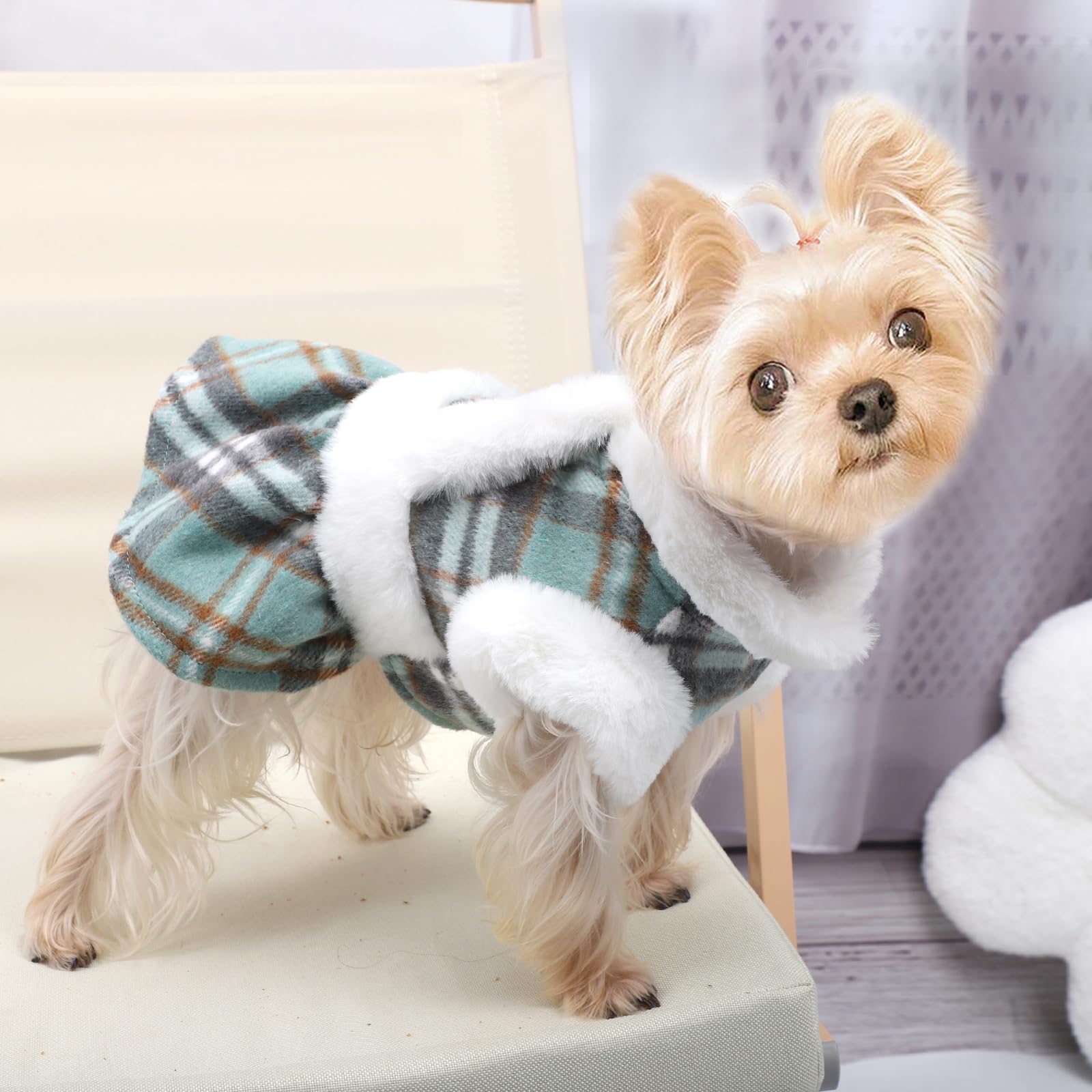 Dog Winter Clothes Sweater For Small Dogs Boy Girl Fall Dress Warm Fleece Chihuahua Yorkie Teacup Xmas Dresses Cat Sweaters, Gre