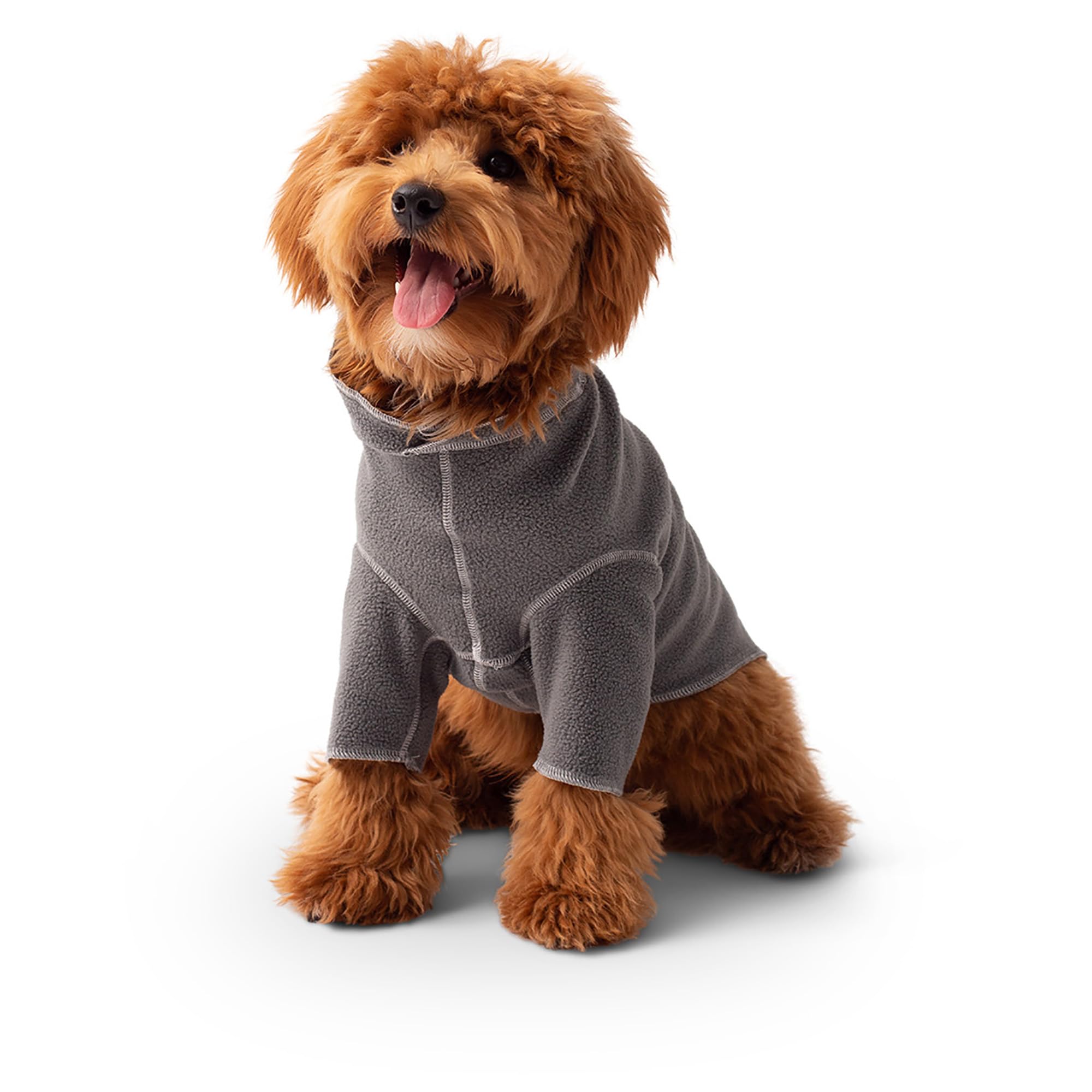 Gf Pet Gondola Base Layer For Dogs | Micro Polar Fleece Dog Bodysuit | Warm 4-Way Stretch Onesie | Full Body Coverage, Protection From Cold | Pajamas & Winterwear - Charcoal - X Large