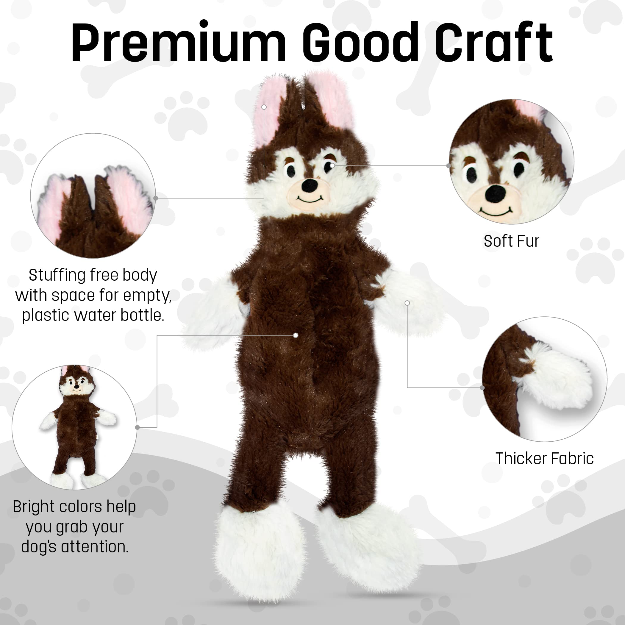 Fga Marketplace Fox Flat No Stuffing No Squeak Plush Dog Toy, Funny Style Will Entertain Your Dog For Hours, Recommended For Small And Medium Dog 21 Inch Long