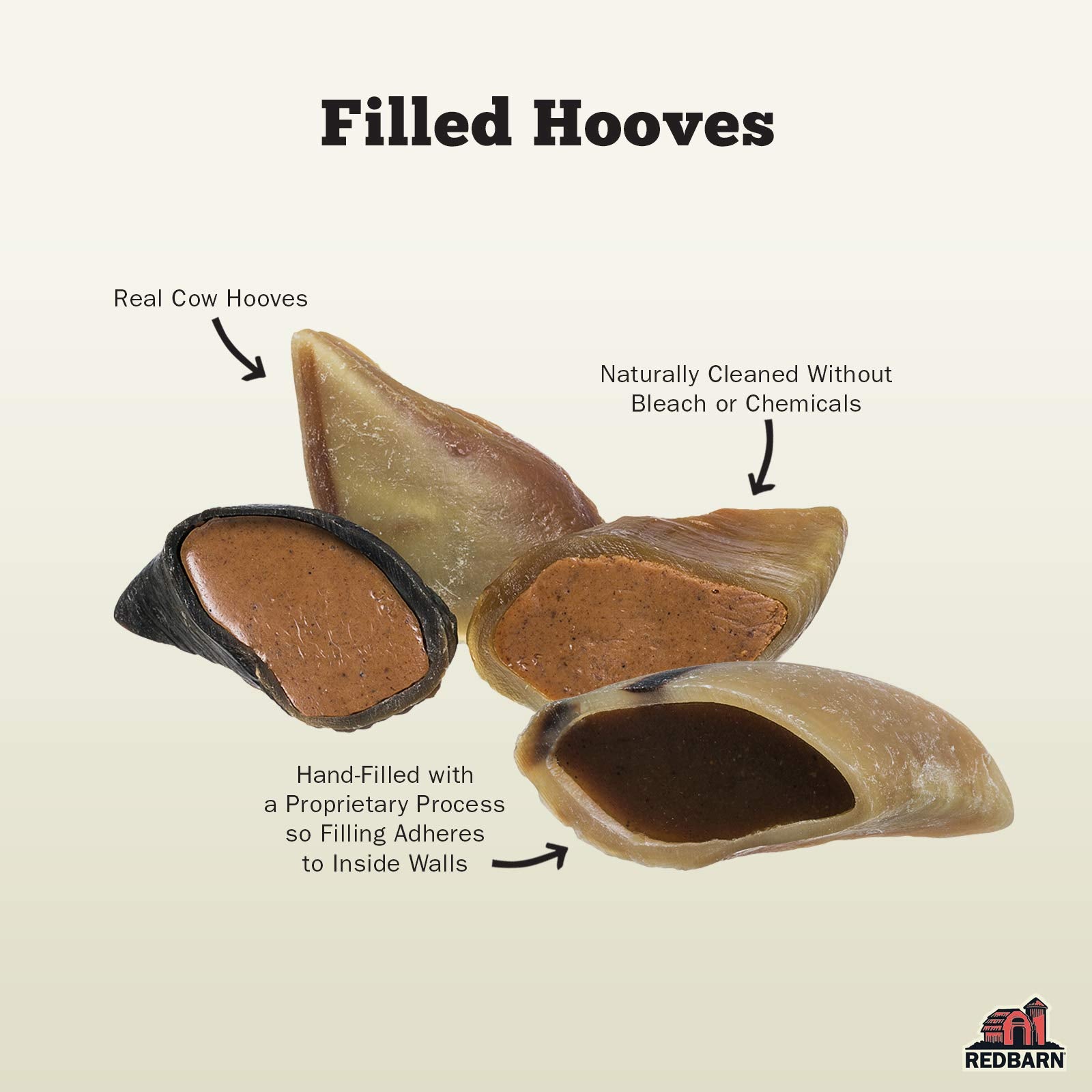 Redbarn Filled Hooves-Beef, Pack of 25
