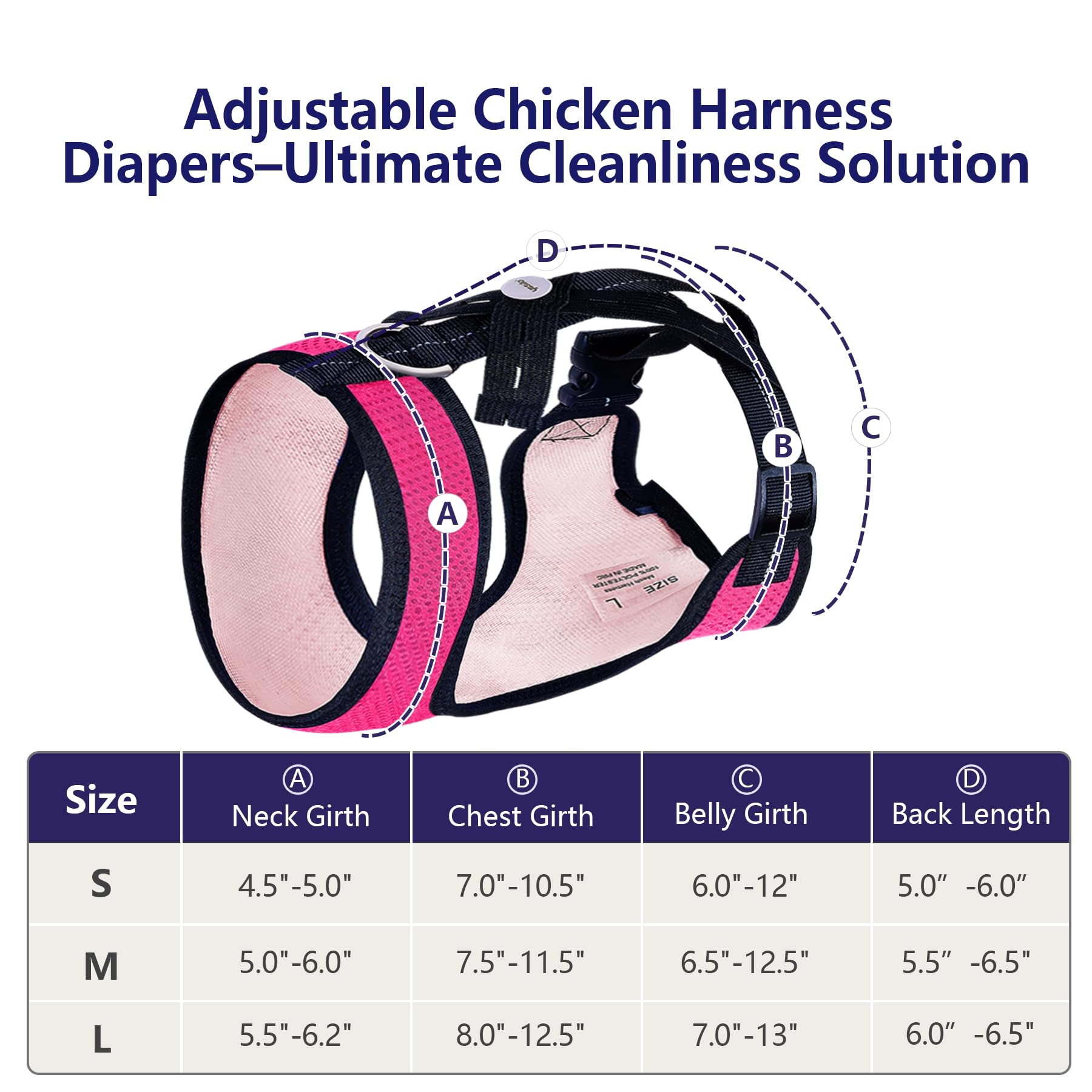 Yesito Chicken Harness with 6ft Belt, Comfortable & Breathable, Small Size for Chickens/Ducks/Geese, Green & Pink