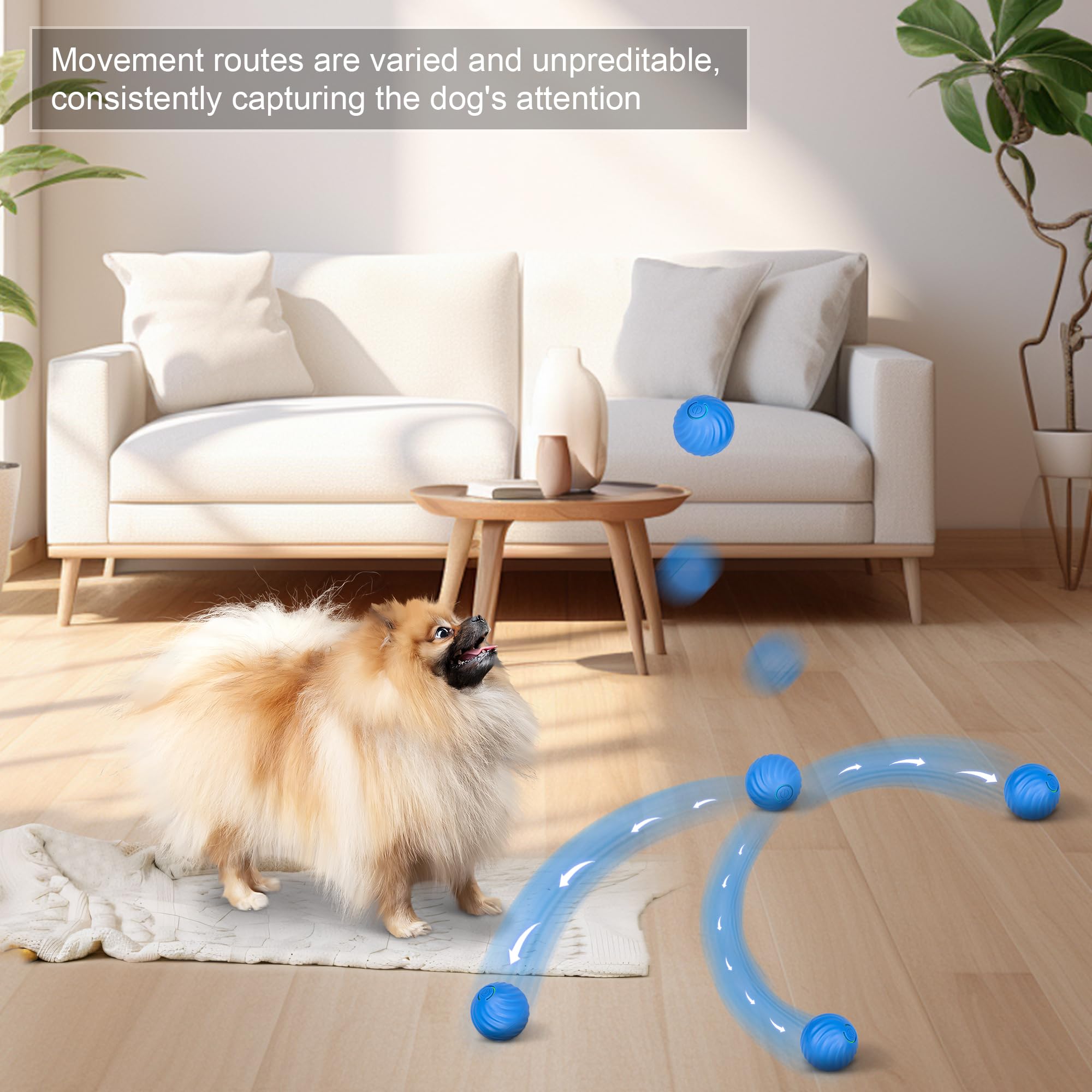 Neoallypets Smart Interactive Dog Toy Ball, Active Rolling Wicked Ball With Automatic Bouncing And Rotating For Puppy/Small Dogs