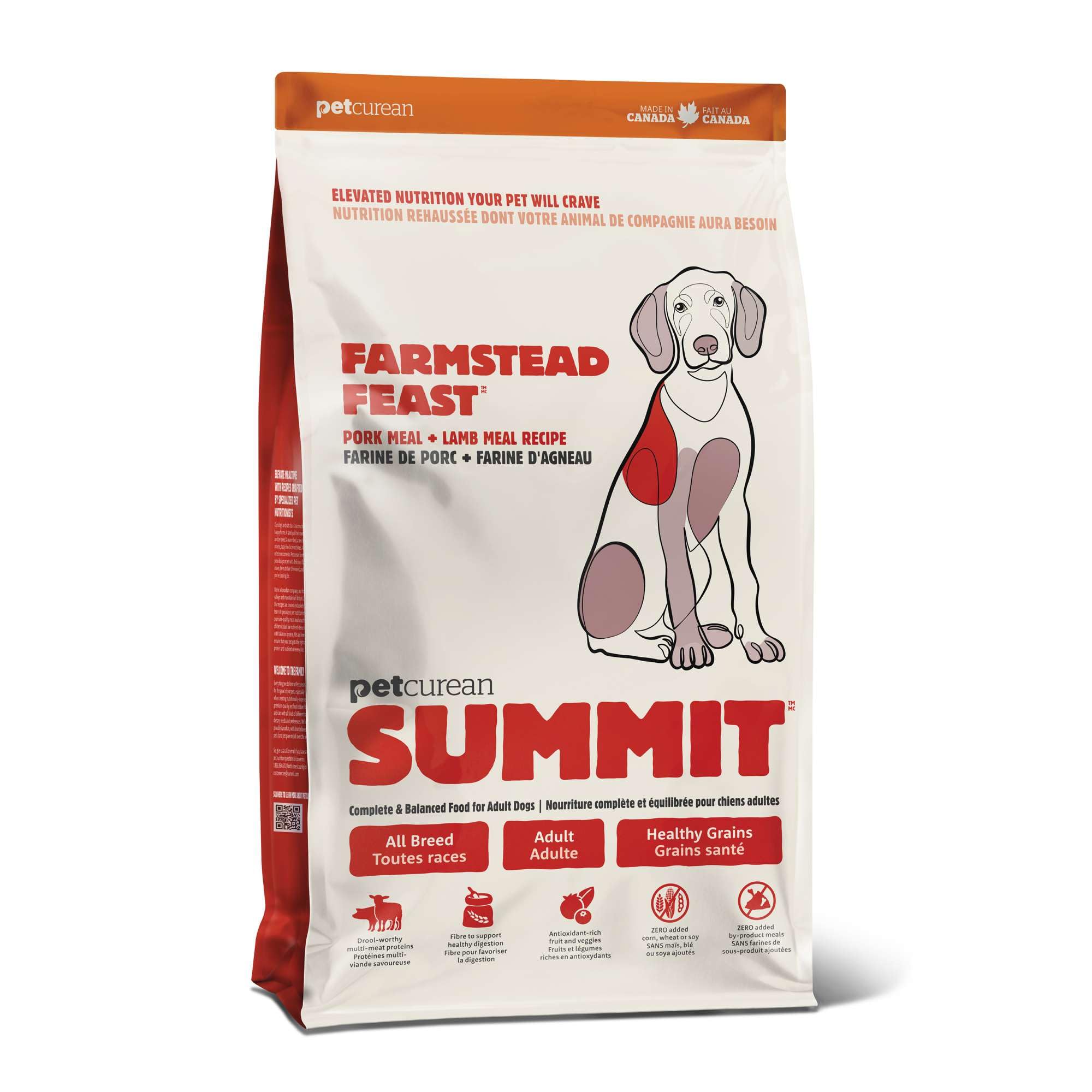 Petcurean Summit Farmstead Feast Pork Meal + Lamb Meal Dry Dog Food, Affordable, Healthy Kibble for Adults & Seniors, Multi-Meat