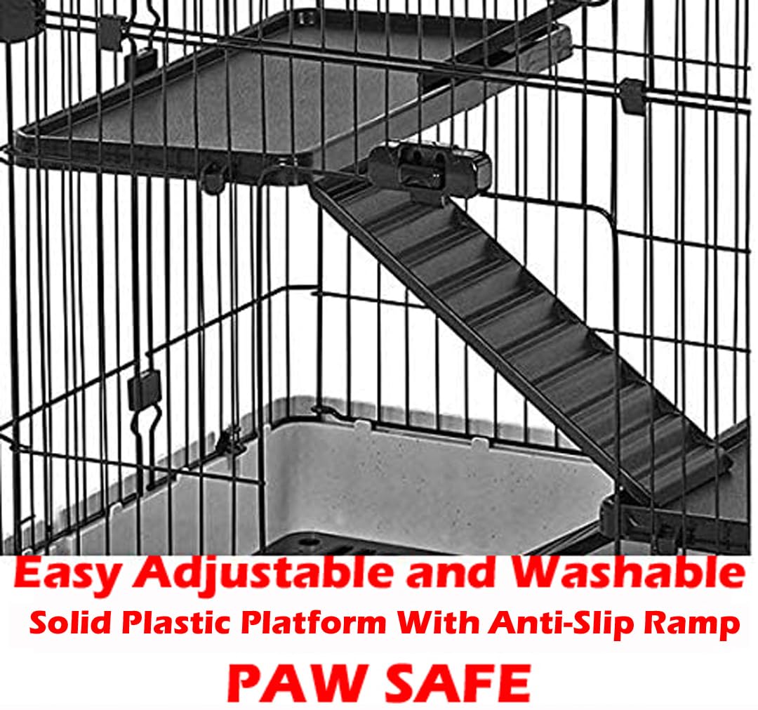 X-Large 32   L In/Outdoor Small Animal Rabbit Home Ferret Cage Bunny Hutch Adjustable Paw Safe Platform Ladder Raised Bottom Mes
