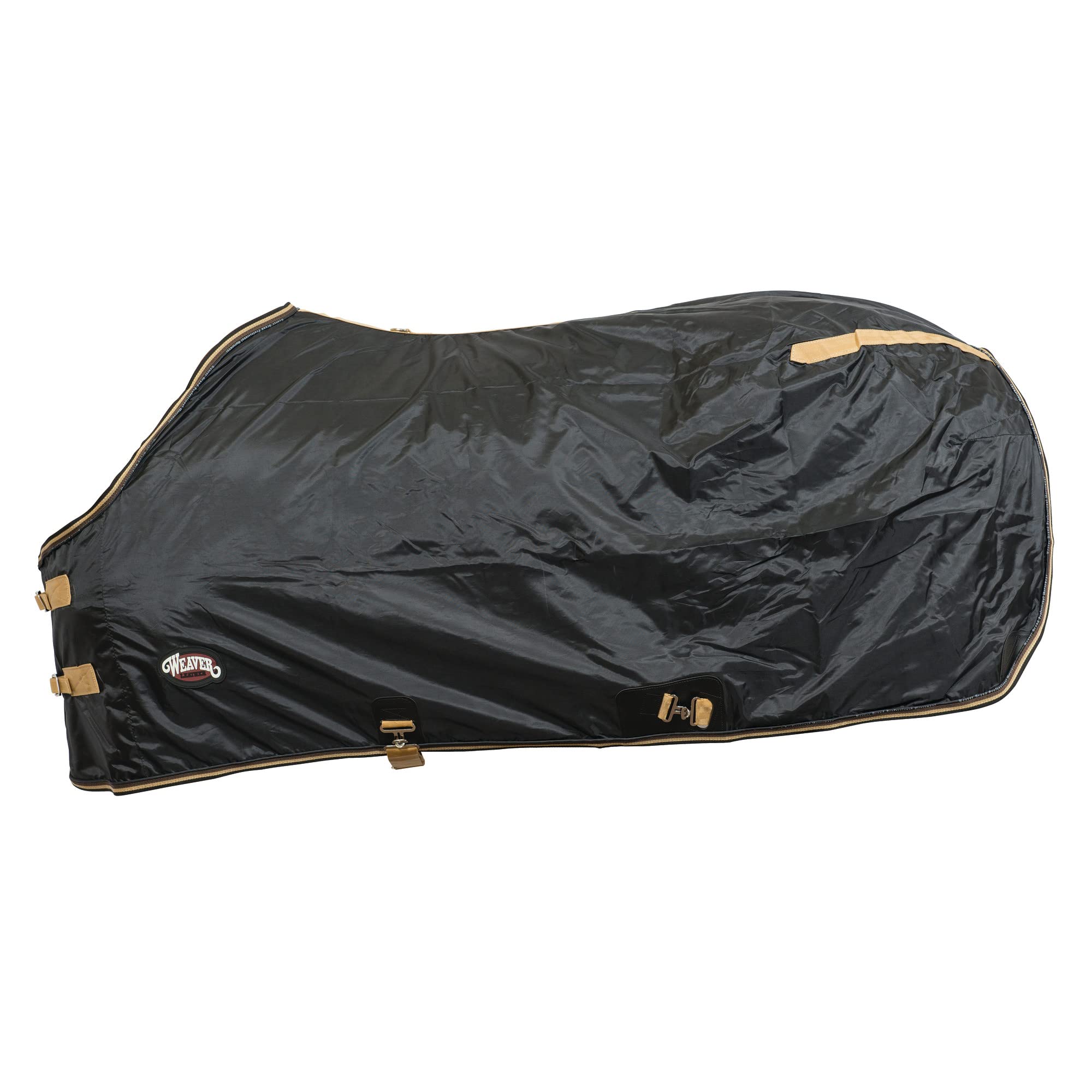 Weaver Leather 420D Nylon Stable Sheet Horse Blanket - Double Buckle Front Closures for Easy on and Off, Black, 78