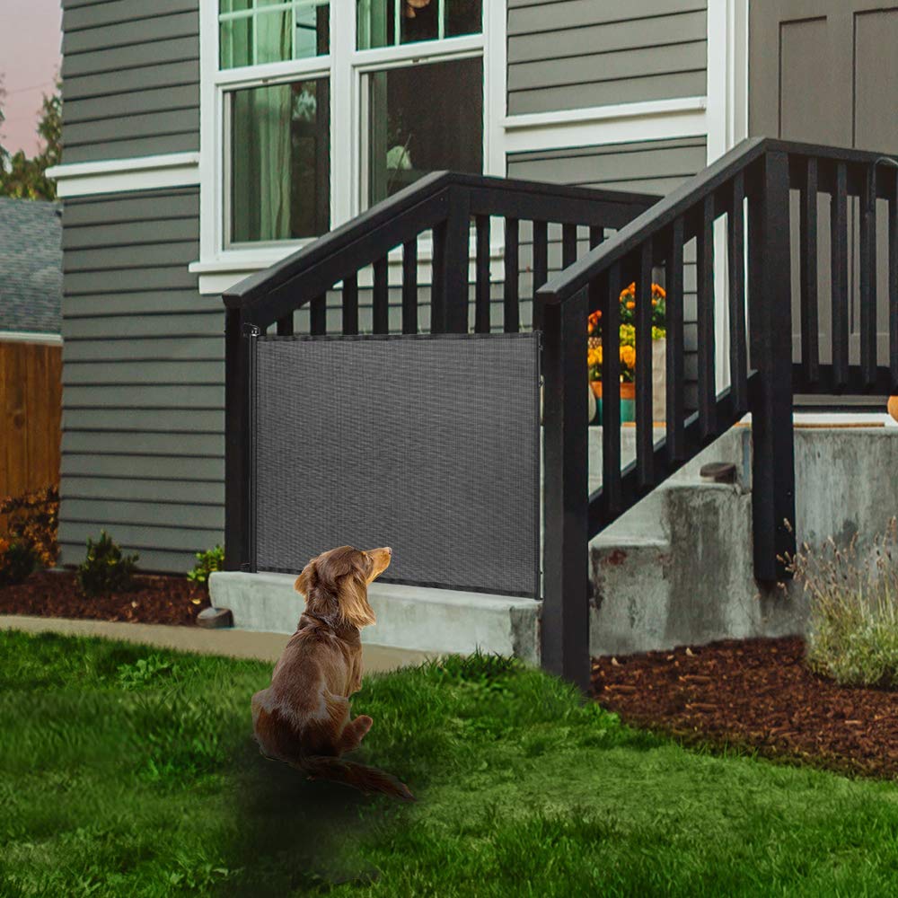 Easybaby Retractable Baby Gate, 33' Tall, Extends Up To 55'' Wide, Black/Child Safety Baby Gates, Pet Retractable Gates For Stairs, Doorways, Hallways, Indoor And Outdoor