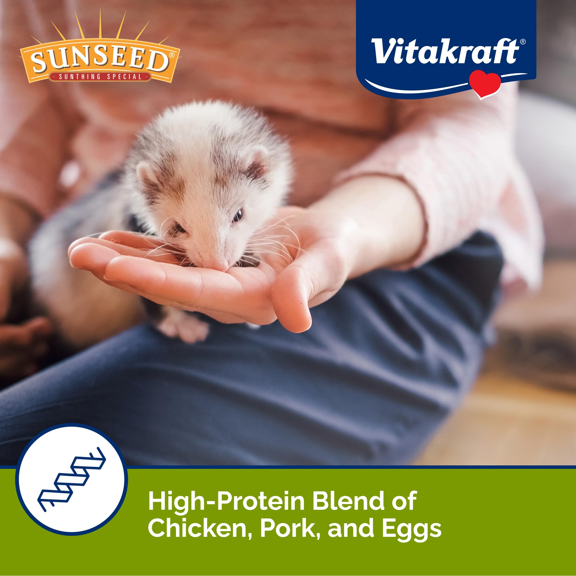 Sunseed Vita Prima Ferret Food - Dry Food for Ferrets - Vitamin-Fortified with Essential Nutrients - Supports Healthy Digestion