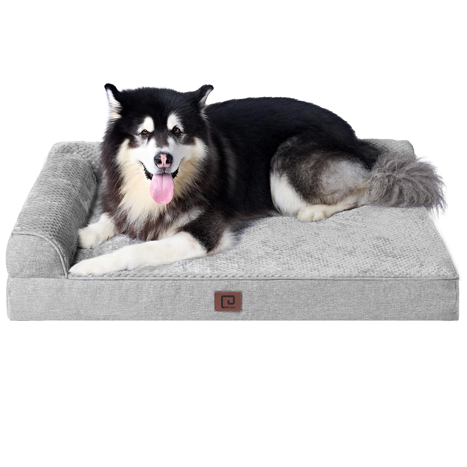 Eheyciga Memory Foam Orthopedic Xxl Dog Bed, Washable Dog Bed With Waterproof Lining Removable Cover, Extra Large Giant Dog Bed Sofa With Nonskid Bottom Pet Couch Bed, 48X36 Inches, Grey