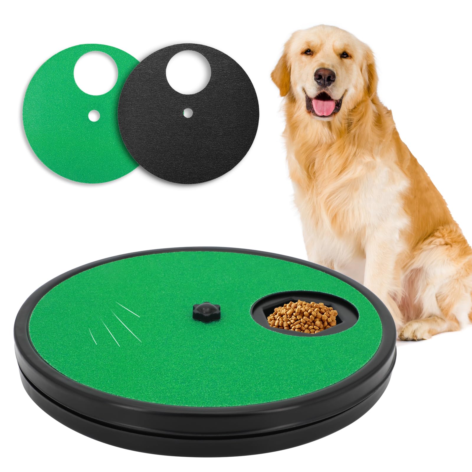 Ykall Dog Nail Scratch Board - 3 in 1 Rotatable Round Dogs Scratch Pad with Treats Compartment, Stress-Free Scratch Pad Dog Nail