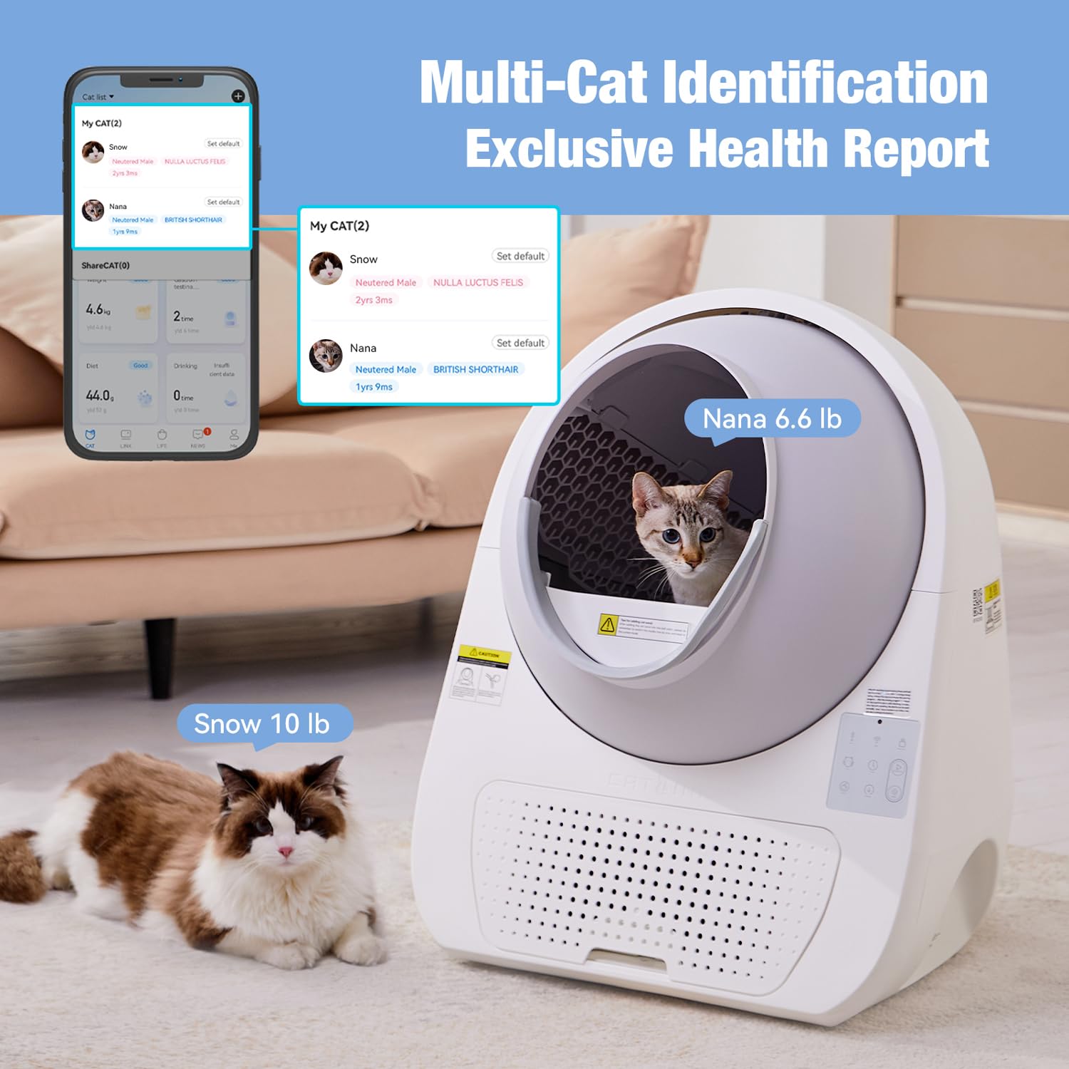 Catlink Self Cleaning Automatic Litter Box For Cats - Hands-Free Cleanup With App Control, Double Odor Removal - Extra Large Siz