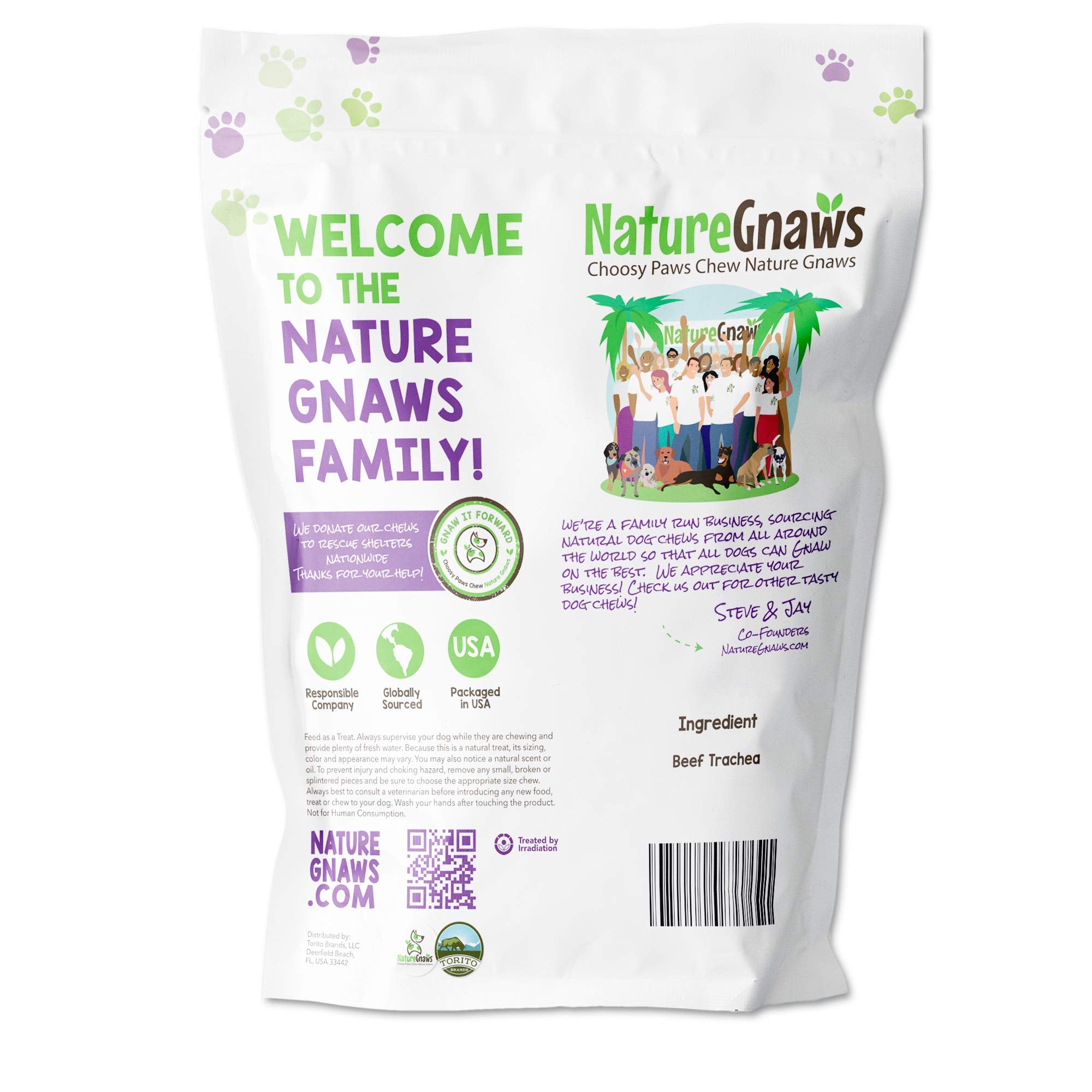 Nature Gnaws Beef Trachea Chews for Dogs 6 (6 Count) - Long Lasting Natural Crunchy Dog Chew Bones - Rawhide Free