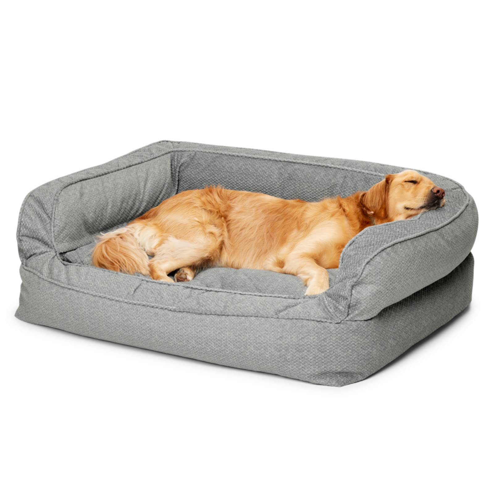 Orvis Comfortfill-Eco Couch Dog Bed, Grey Tweed - Small