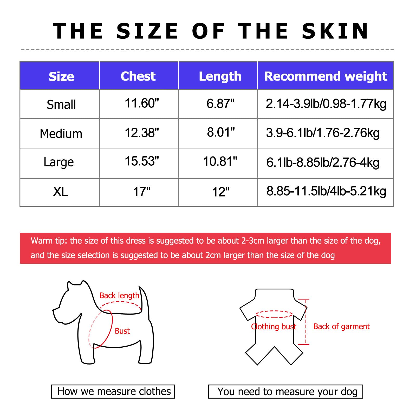 2 Pieces Winter Dog Hoodie Warm Small Dog Sweatshirts with Pocket Cotton Coat for Chihuahua Clothes Puppy Costume(M,Dark Blue, W