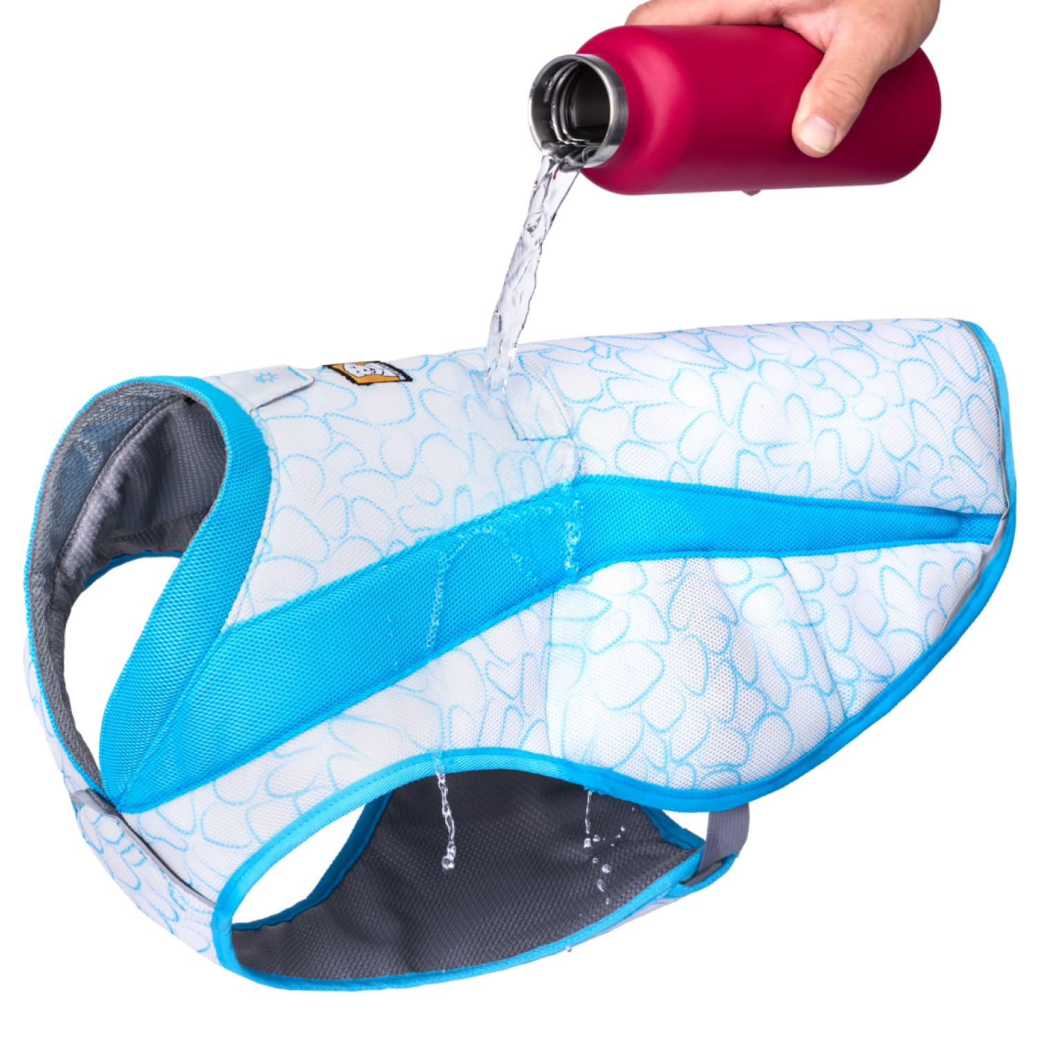 Ruffwear, Swamp Cooler Dog Vest, Evaporative Cooling For Hot Weather, Compatible With Most Harnesses, Biolumin Blue, Small