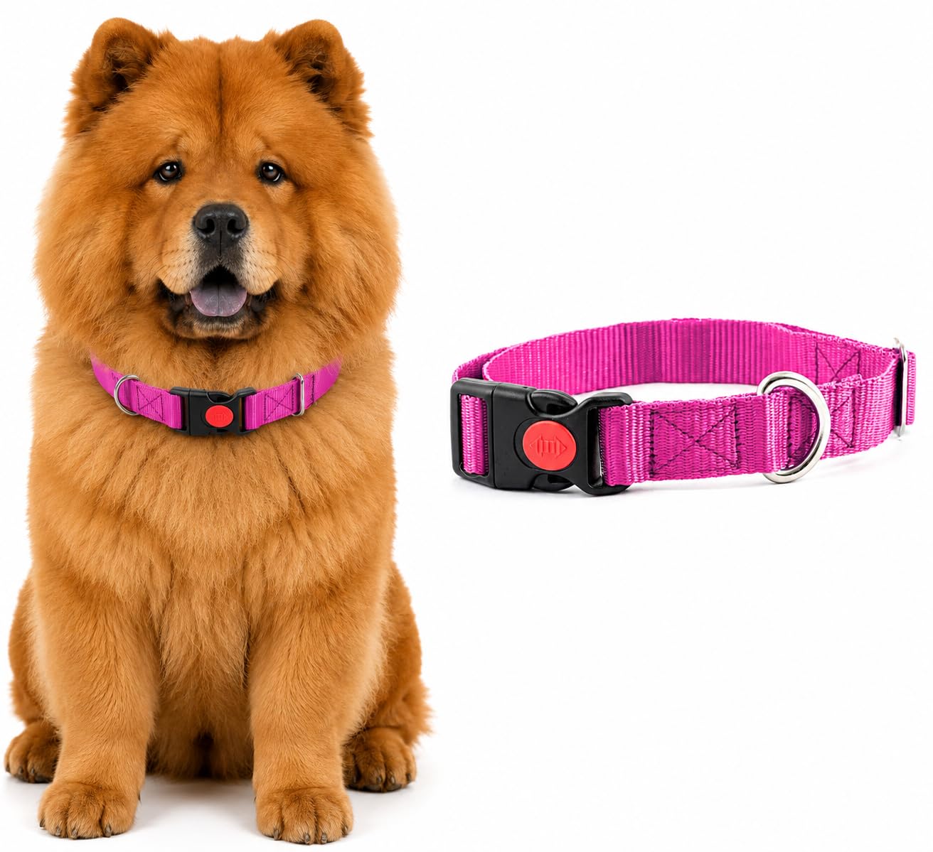 AdilS Dog Collar For Small Medium & Large Dogs, Adjustable Nylon Dogs Collar With Quick Release Strong Plastic With Lock Buckle(