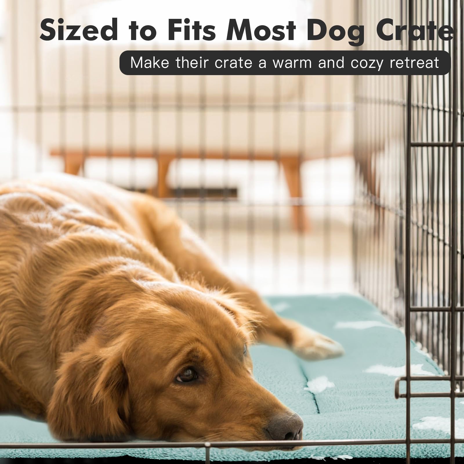 Mora Pets Dog Crate Pad Dog Kennel Bed Mat For Large Dogs Washable Cute Star Pet Bed For 36 Inch Cage Ultra Soft Flat Puppy Cat