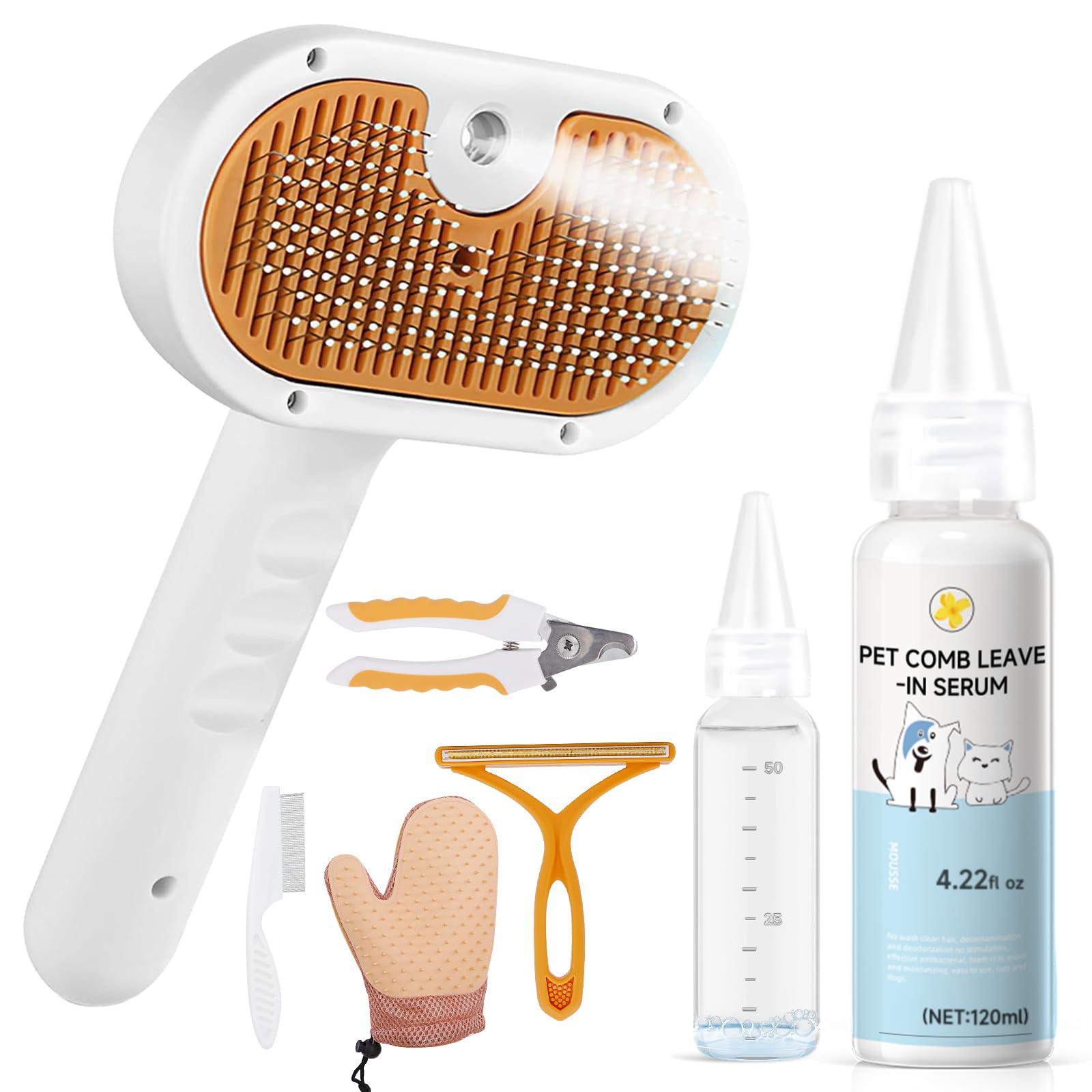 Pet Steam Brush Dog Cat 2026 New Grooming Comb for Shedding, Floating Hair, Smooth & Detangling, Gentle Cool Mist Softens Hair R