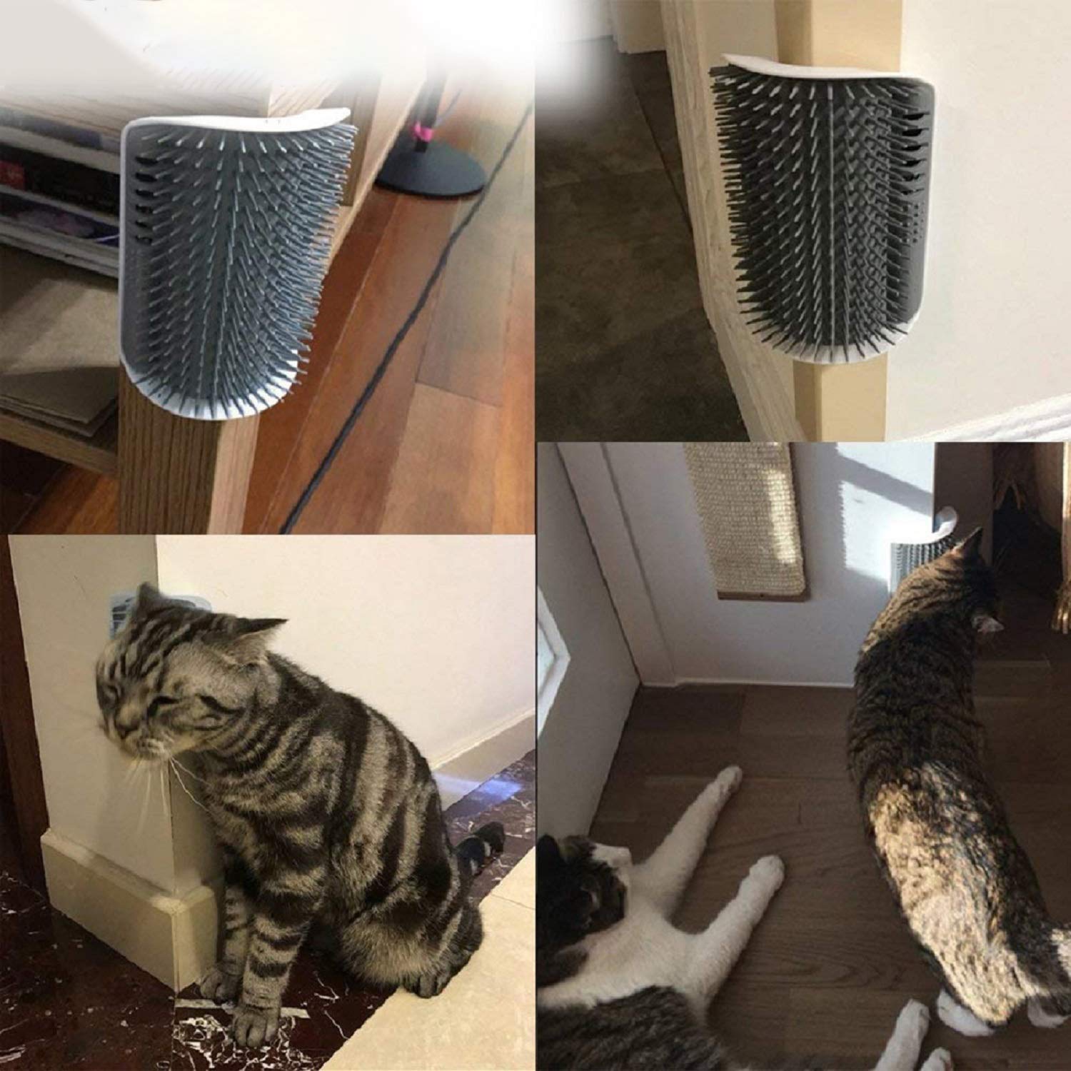 Kingtree Cat Corner Scratcher Self Groomer With Catnip, 2 Pack Softer Cat Face Scratchers Wall Corner Grooming Massage Combs For Long & Short Fur Cats