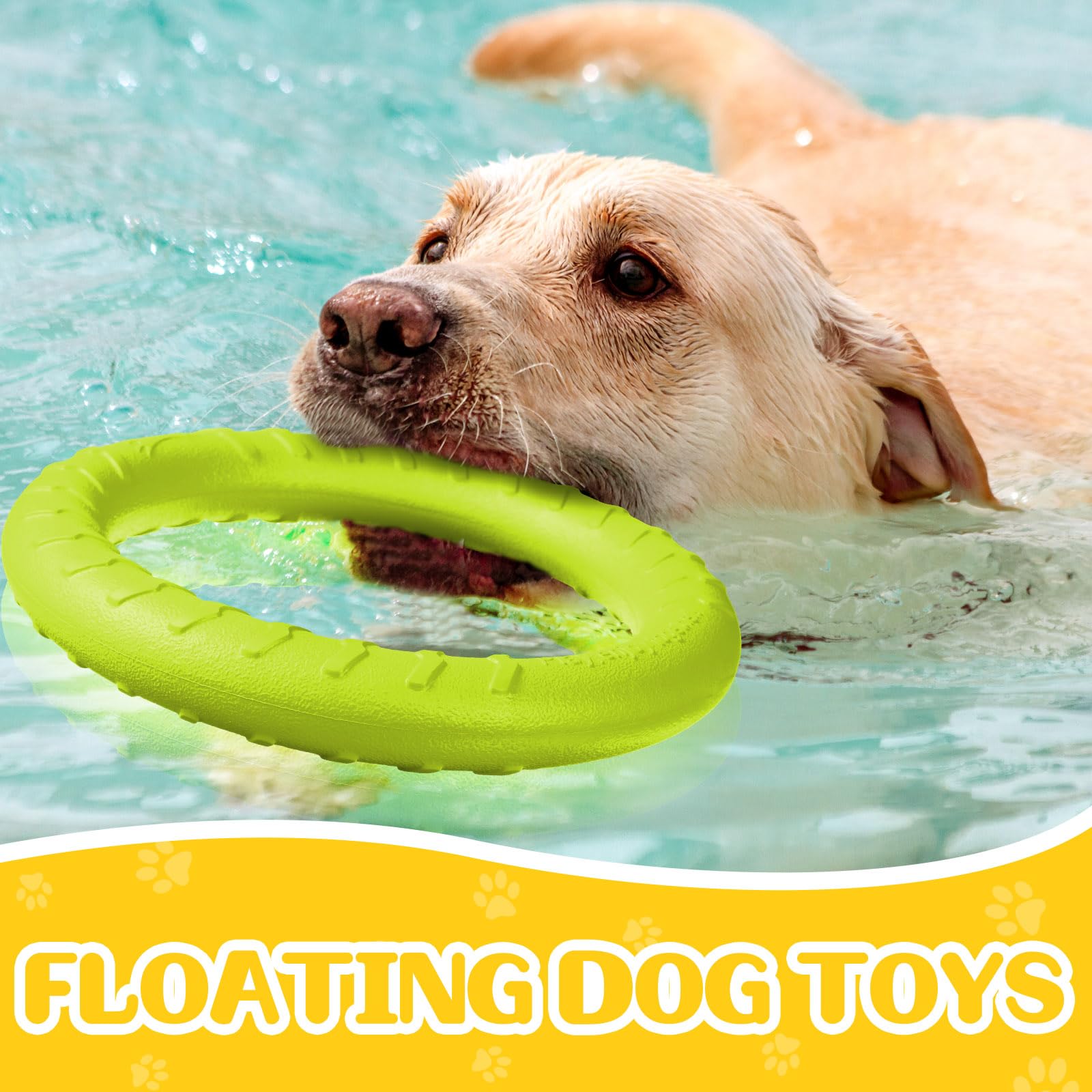 Jenaai 4 Pack Dog Toy Dog Training Ring For Outdoor Aggressive Durable Pet Chewers Fetch Toys Flying Disc Floating Puppy Ring Fo