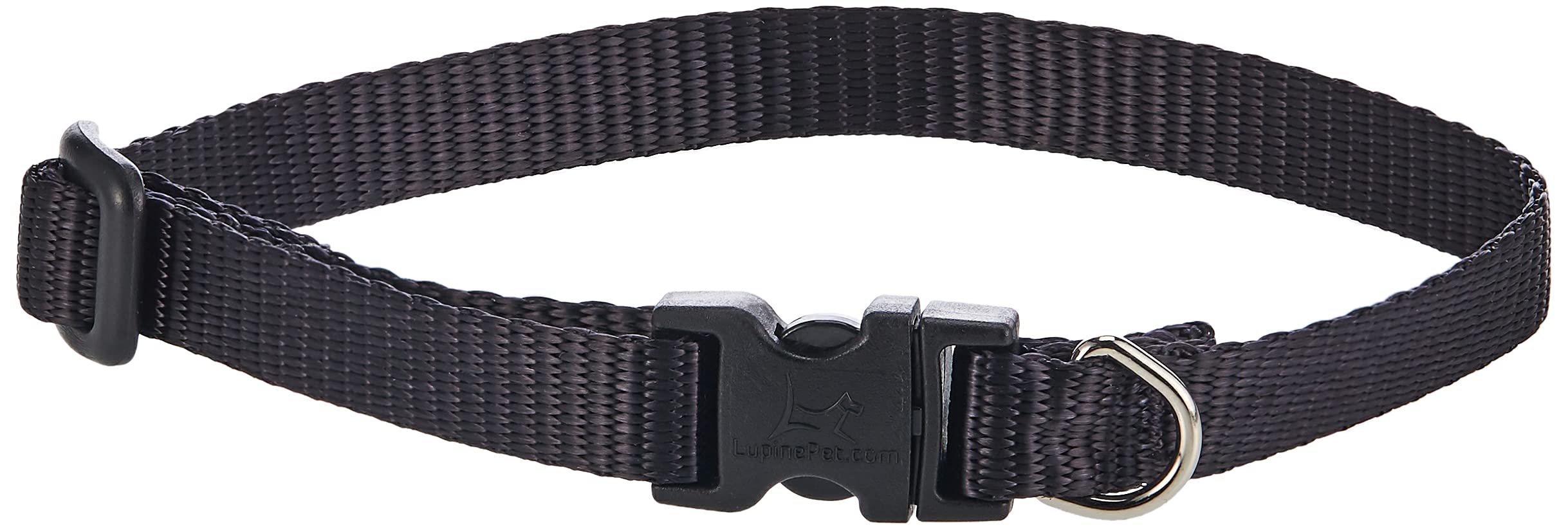 LupinePet Basics 1/2'' Black 10-16'' Adjustable Collar for Small Dogs