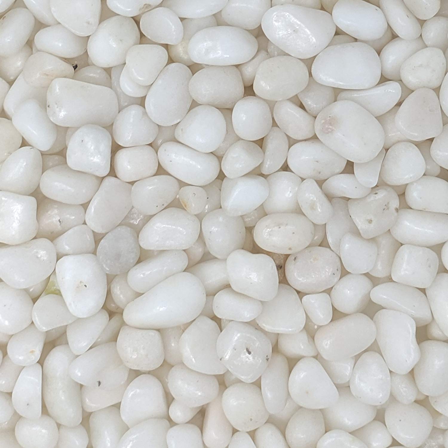 Natural Decorative Polished White Pebbles 3/8'' Gravel Size (2-Lb Bag)