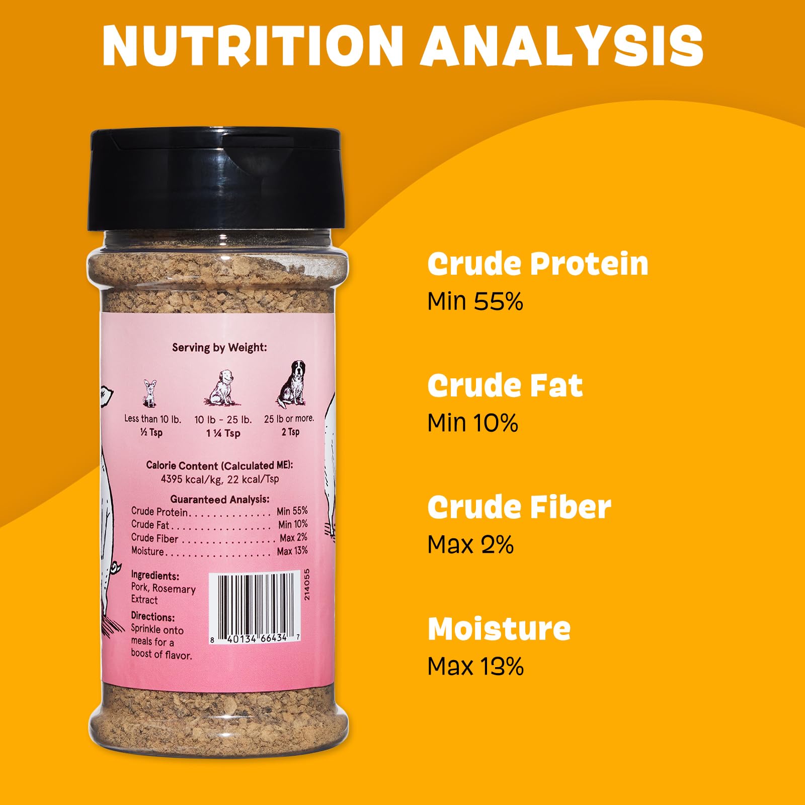 BARK Pork Dog Treat Topper High Protein Limited Ingredient Meal Mixer, All Life Stages, Rosemary Extract for Large & Small Breed