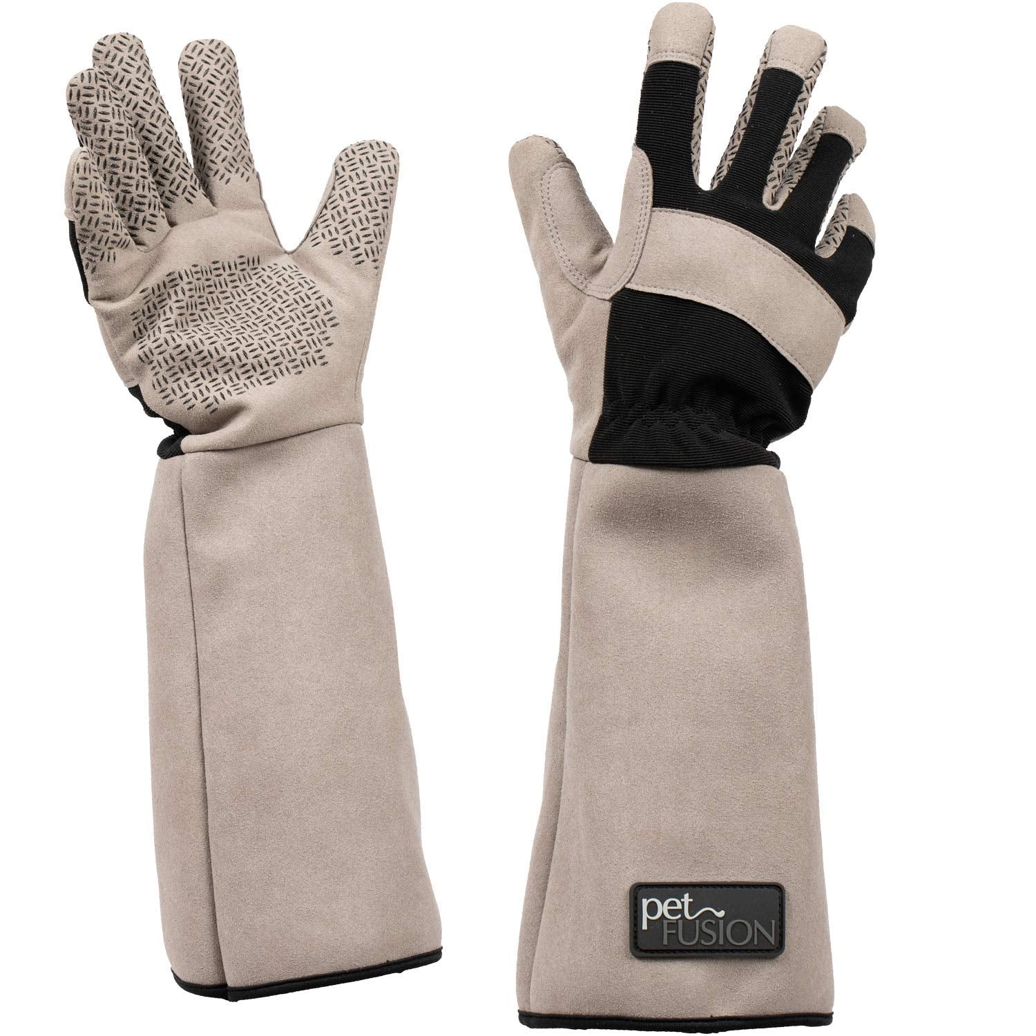Petfusion Multipurpose Pet Glove For Grooming, Trips To Vet, Handling. [Puncture & Scratch Resistant, Water Resistant]. 12 Month Warranty For Manufacturer Defects, Grey, Large (Pf-Hg1A)