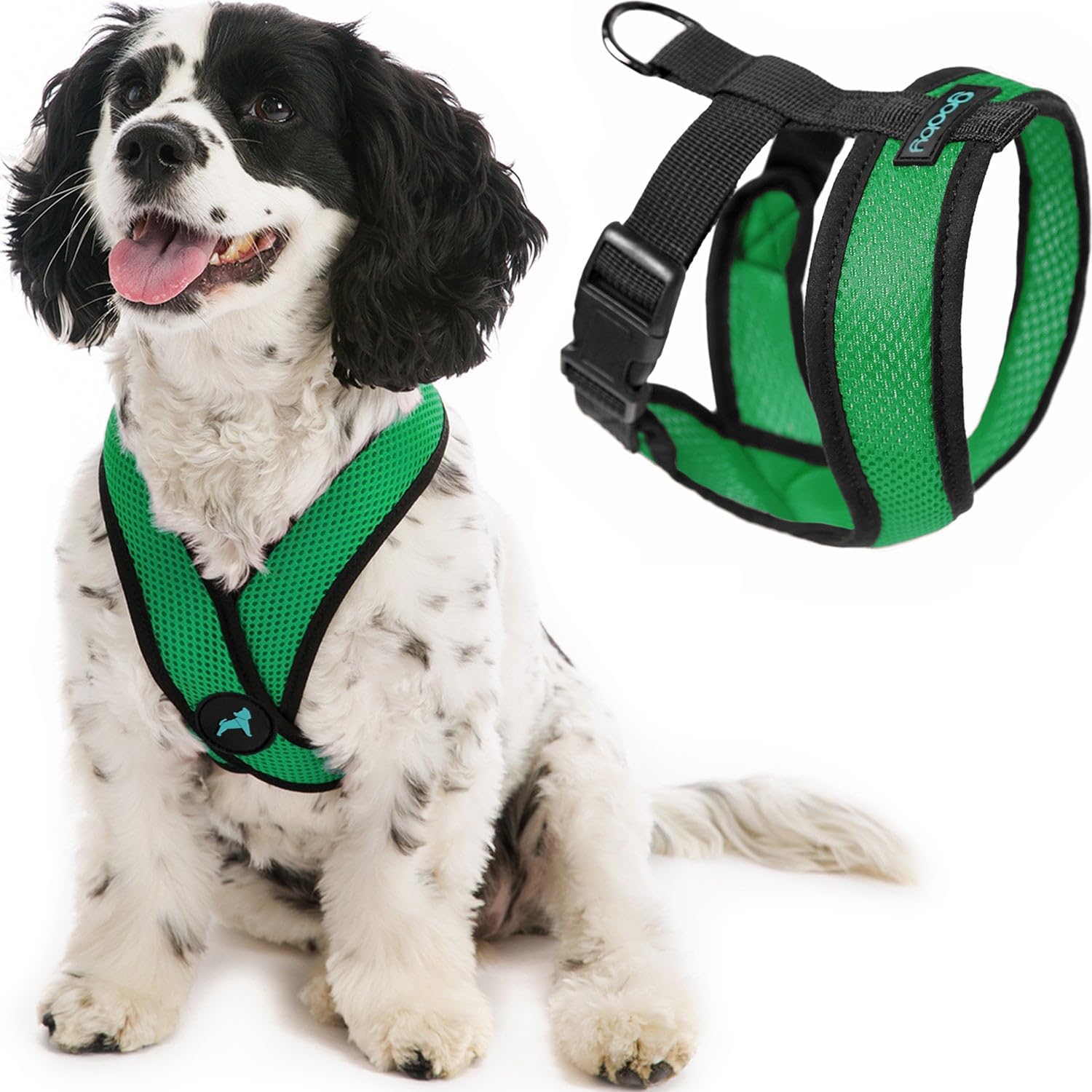 Gooby Comfort X Head In Harness - Hunter Green, Medium - No Pull Small Dog Harness Patented Choke-Free X Frame - On The Go Dog H