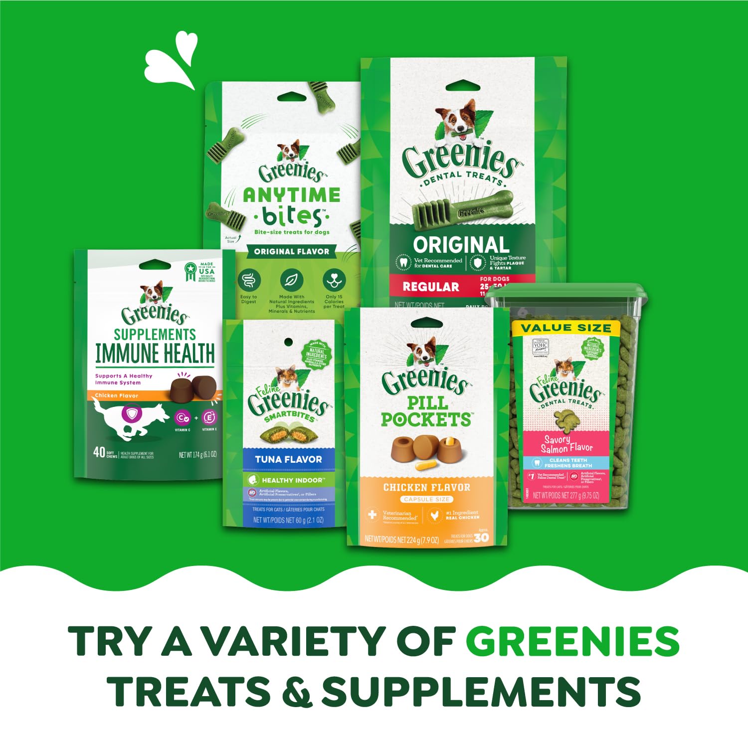 Greenies Original Regular Dental Dog Treats, 54 oz. Pack (54 Treats)