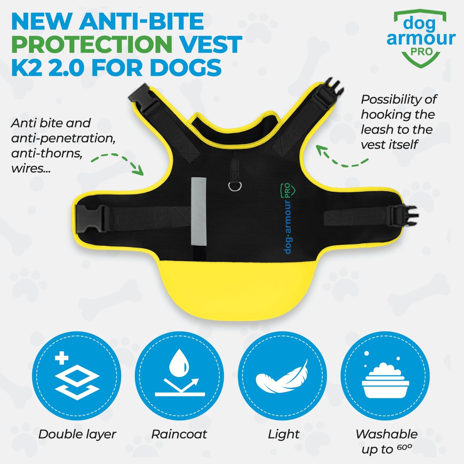 Dog Armour Pro Protective Dog Harness Vest For Dogs - Shield Your Pet From Raptor And Animal Attacks - Adjustable, Choke Free, W