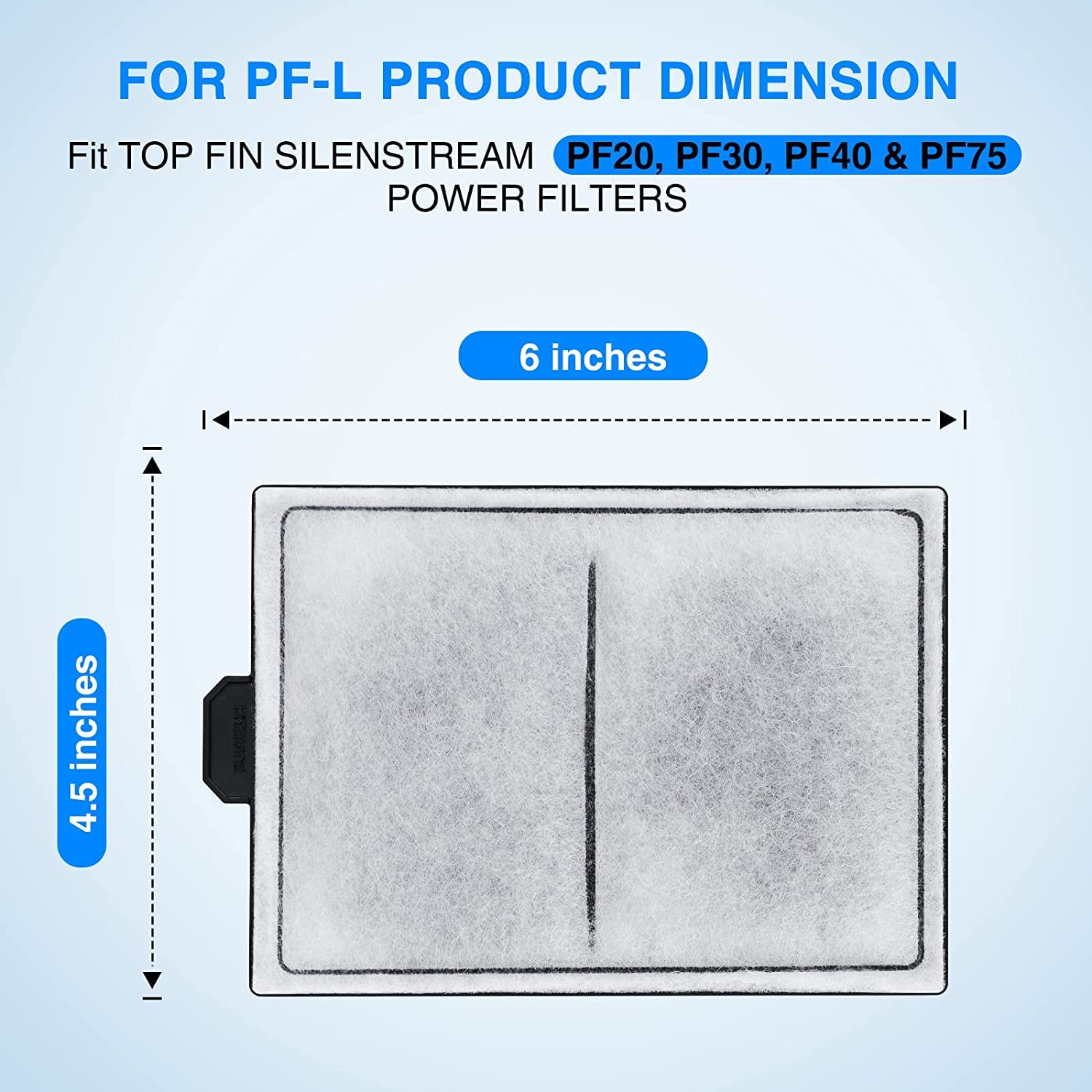 Hitauing 8 Pack Pf-L Carbon Cartridge For Top Fin Silenstream Pf20, Pf30, Pf40 And Pf75 Power Filters