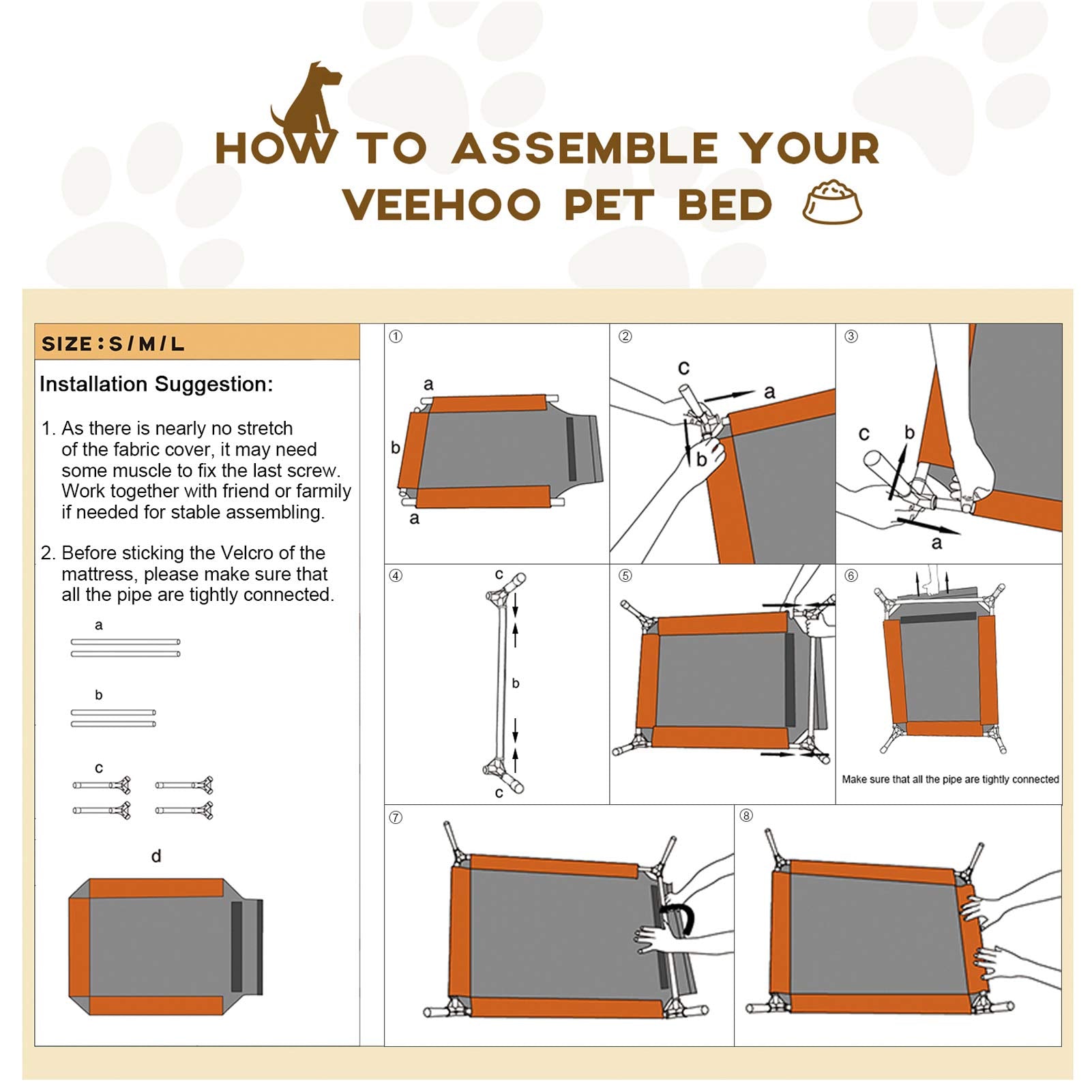 Veehoo Cooling Elevated Dog Bed, Portable Raised Pet Cot With Washable & Breathable Mesh, No-Slip Feet Durable Dog Cots Bed For Indoor & Outdoor Use, Medium, Cwc1803-M