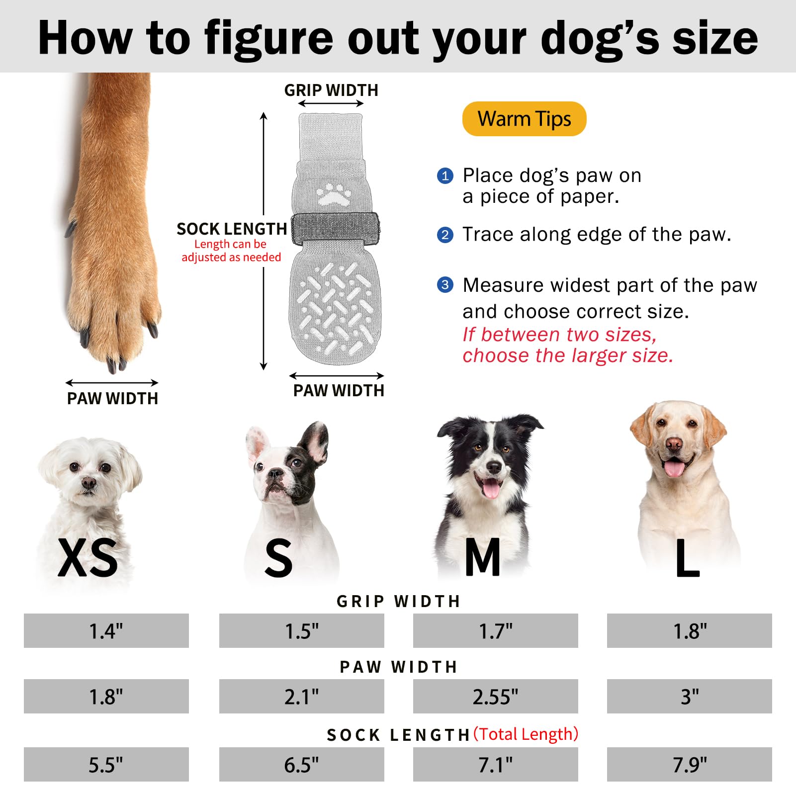 Scenereal Dog Socks To Prevent Licking Paws For Hardwood Floors, Anti Slip Long Dog Grip Socks For Cold/Hot Pavement, Dog Shoes