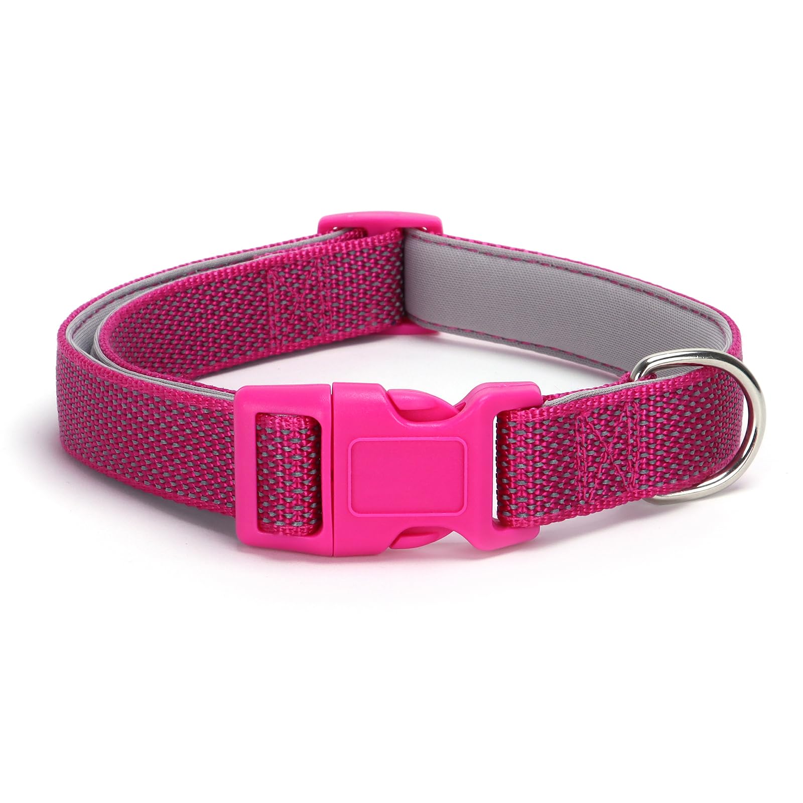 Reflective Dog Collar Padded-4 Size, Breathable Nylon Soft Neoprene Pet Collar For Small Medium And Large Dogs (Rose Red, Xs)
