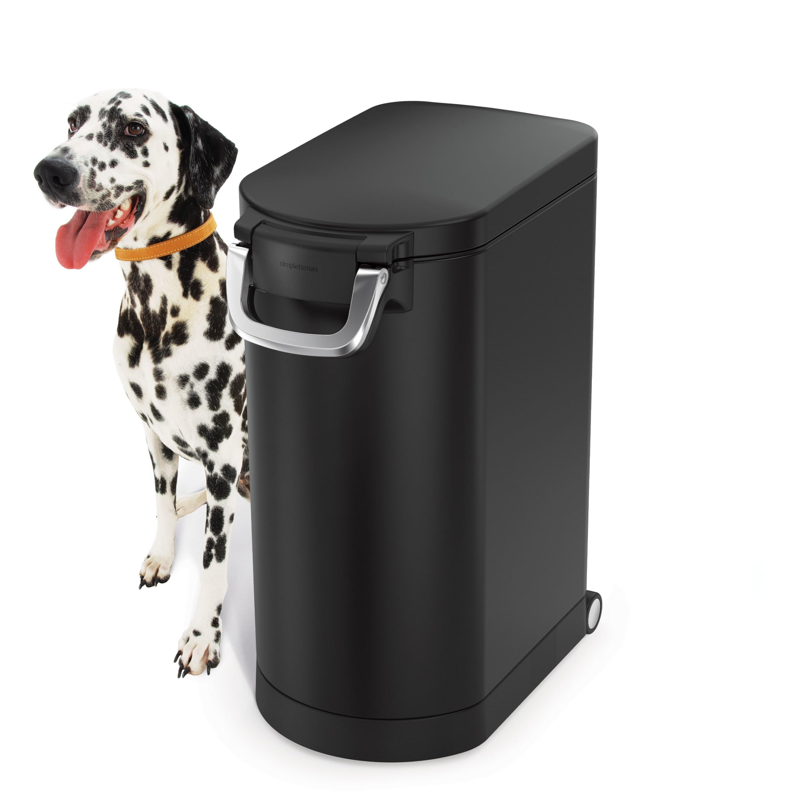 simplehuman 30 Liter, 32 lb / 14.5 kg Large Pet Food Storage Container for Dog Food, Cat Food, and Bird Feed, Matte Black