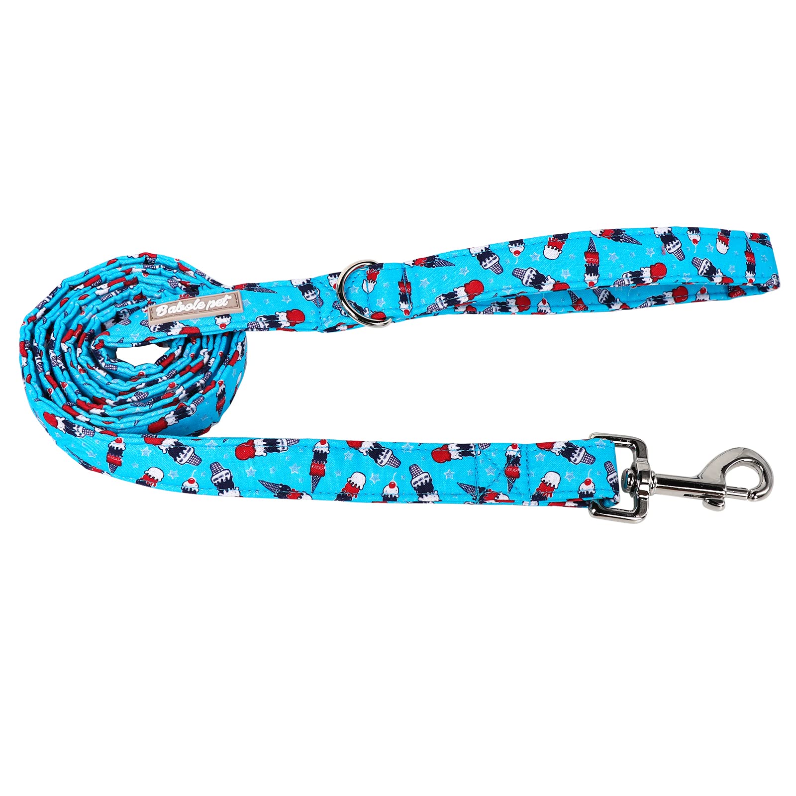 Babole Pet 4Th Of July American Flag Dog Leashes - Durable, Handmade Matching Blue Icecream Collars For Small To Large Dogs, 120