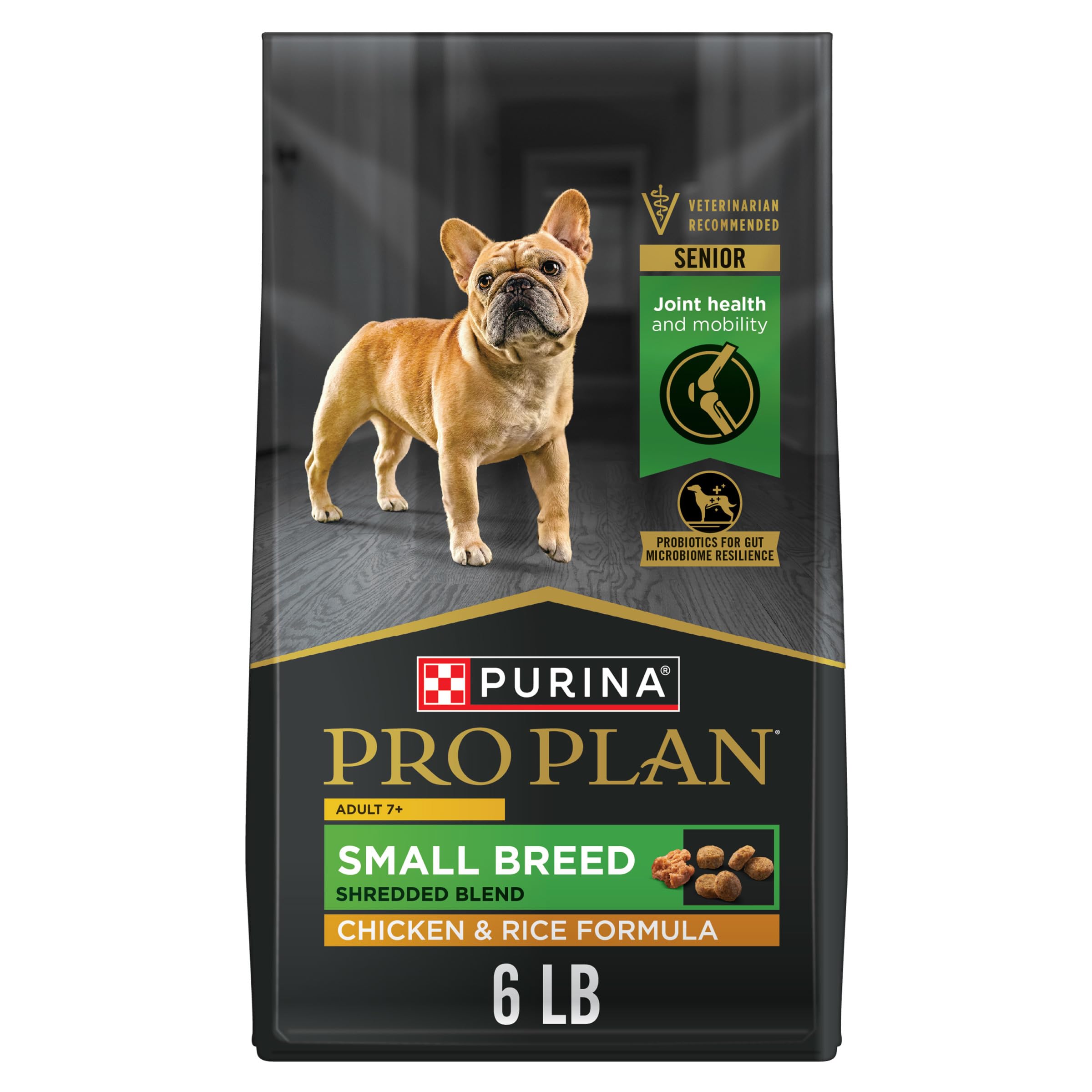 Purina Pro Plan Small Breed 7 Plus Shredded Blend Chicken and Rice Formula Senior Dog Food - 6 lb. Bag