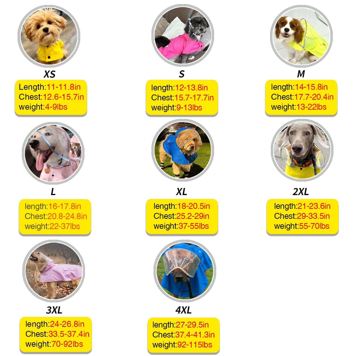 Dog Waterproof Raincoat With Poncho Hoodie, High Reflective Adjustable Yellow Pet Rain Jacket With Leash Hole For Small Medium And Large Dogs (Red, Small)
