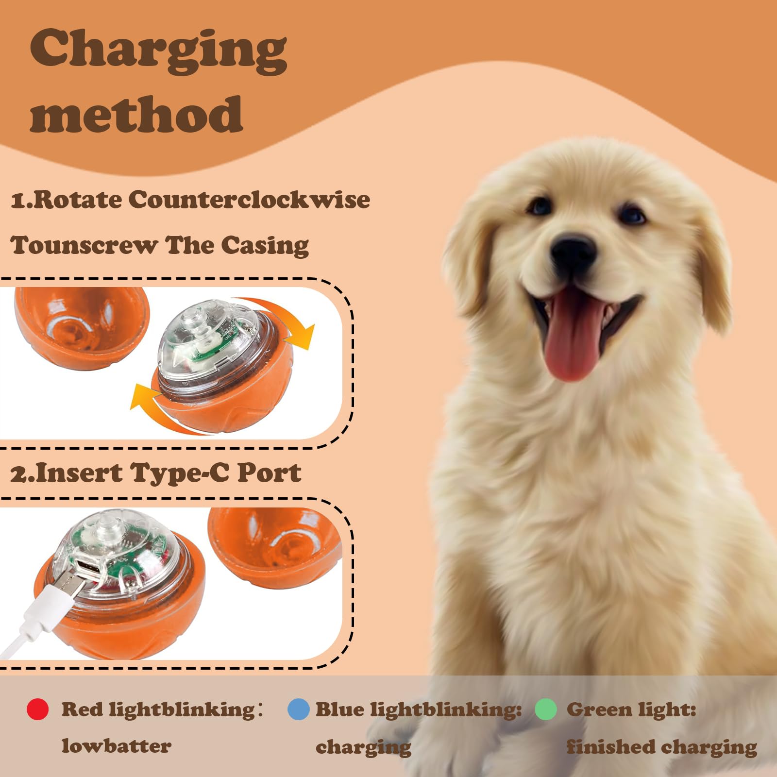 Smart Jumping Vibrating Interactive Dog Ball Self Moving Bouncing Ball Toy With Automatic Motion, Durable Chew Resistant Design