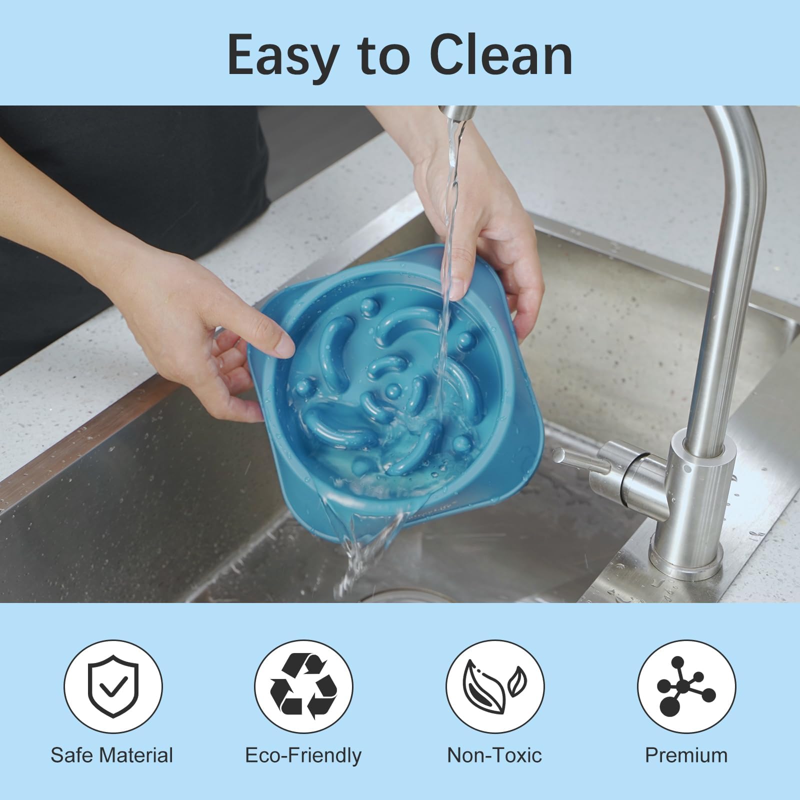 MateeyLife Slow Feeder Dog Bowls, Anti-Choking Puzzle Dog Food Bowls, Anti-Slip Interactive Feeding Slow Down Eating, Bloat Stop