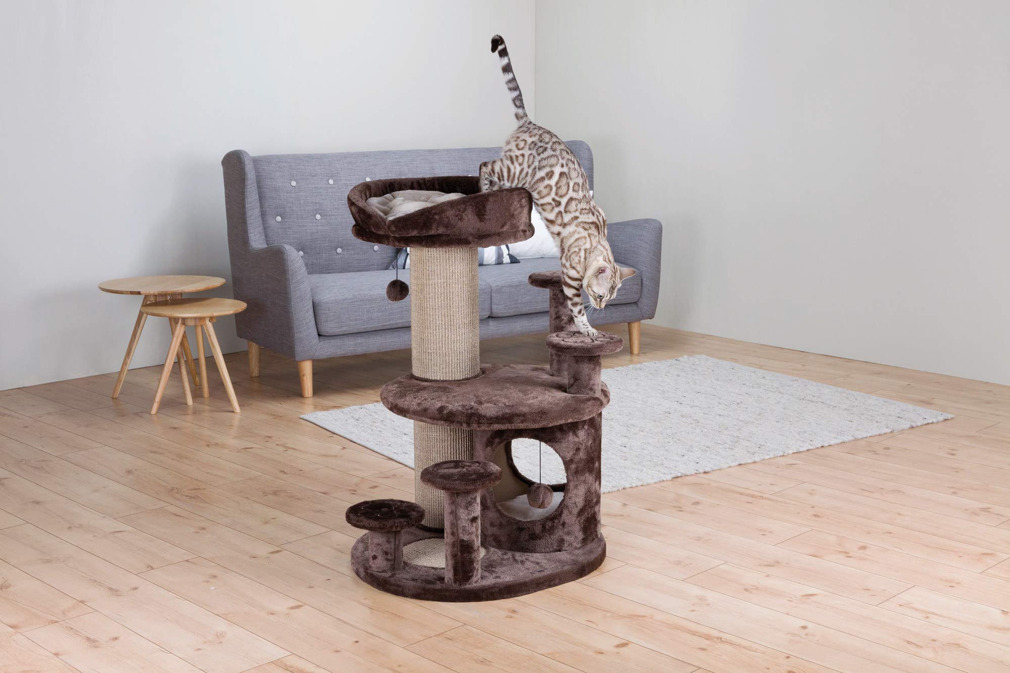 Trixie Emil Senior Cat Tree With Scratching Posts, Condo, Top Platform With Bed, Cat Toys