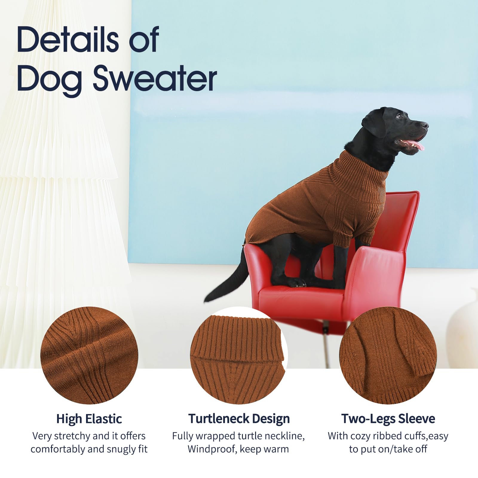 Iecoii Dog Sweater,Dog Sweater For Medium Dogs Girls Boys,Dog Sweater Christmas,Pet Sweatshirt Knitwear Outfit For Holiday,Turtl