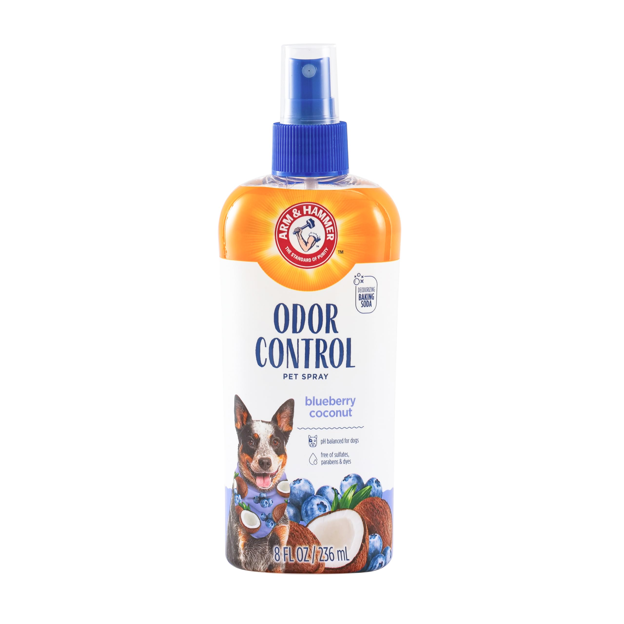 Arm & Hammer for Pets Odor Control Spray for Dogs, Blueberry Coconut, Odor Eliminating Dog Spray, Dog Deodorizer, 8 Fl Oz