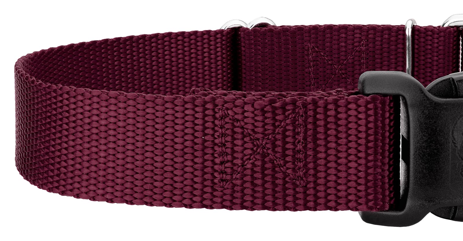 Country Brook Petz - Made In The Usa - Durable Nylon Martingale With Deluxe Buckle - 30+ Vibrant Color Options (Burgundy, 3/4 Inch, Small)