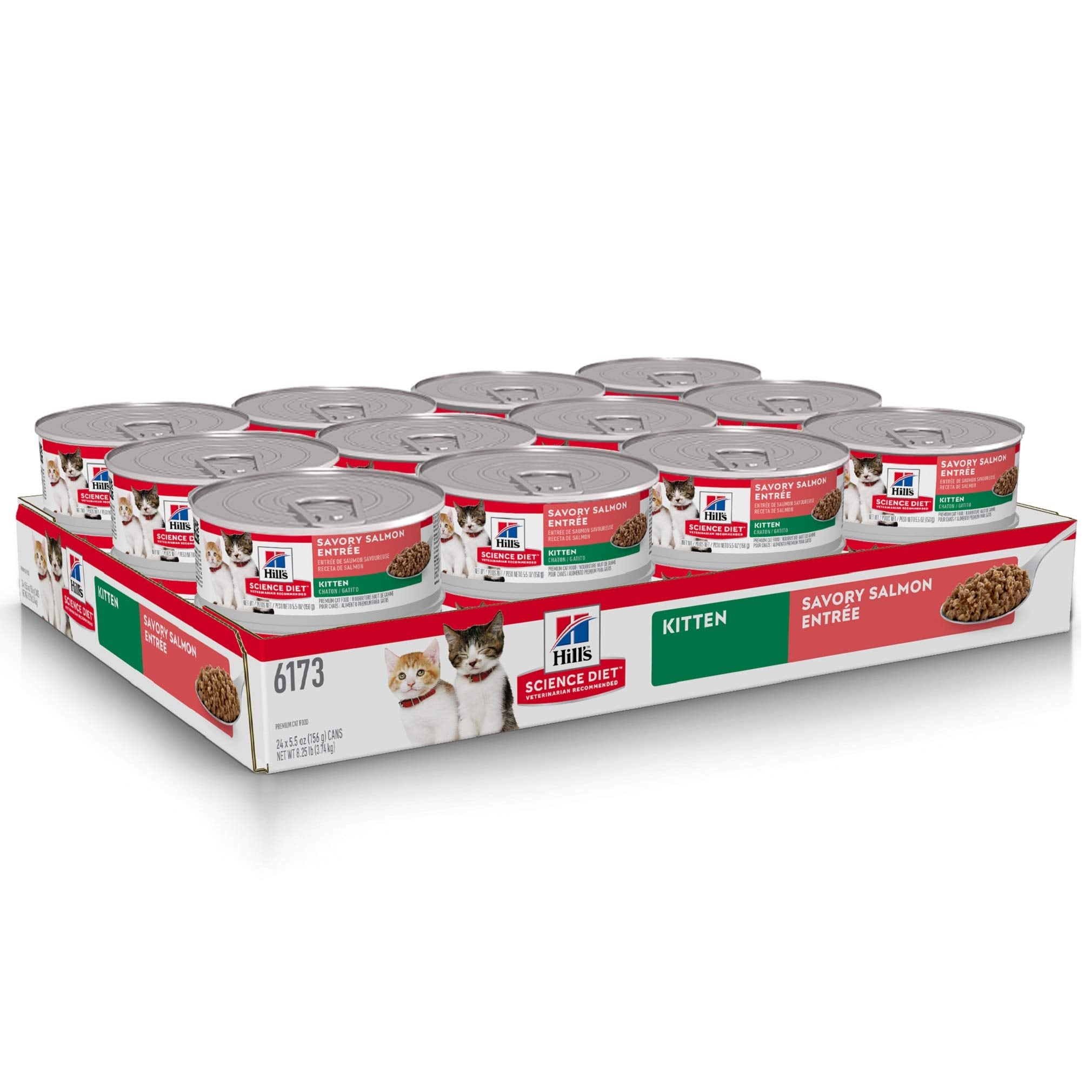 Hills Science Diet Kitten, Kitten Premium Nutrition, Wet Cat Food, Salmon Minced, 5.5 oz Can, Case of 24