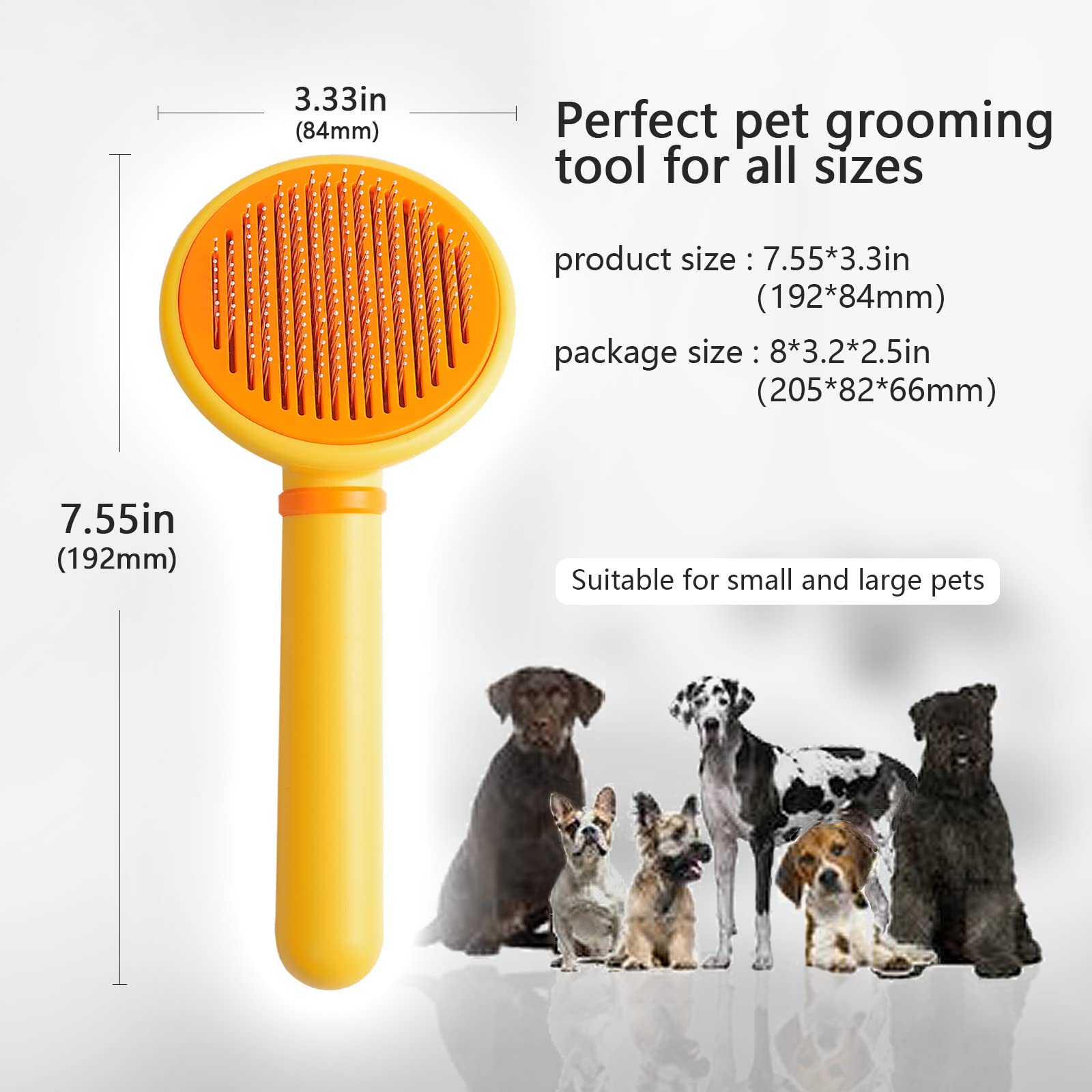 Cat Hair Brush With Release Button For Indoor Cats, Cat Grooming Brush For Long Or Short Hair Dogs, Cat Combs For Pet Massage Se