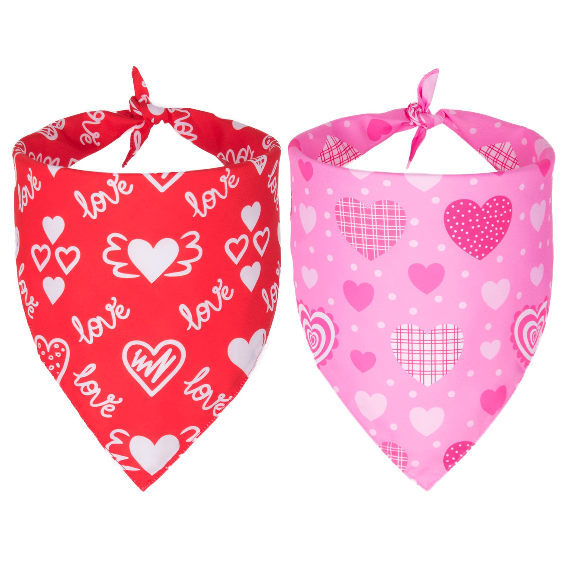 Adoggygo Valentine Dog Bandana, Multiple Sizes Offered, Triangle Dog Scarf Valentine Bandana For Medium Large Dogs (Large)