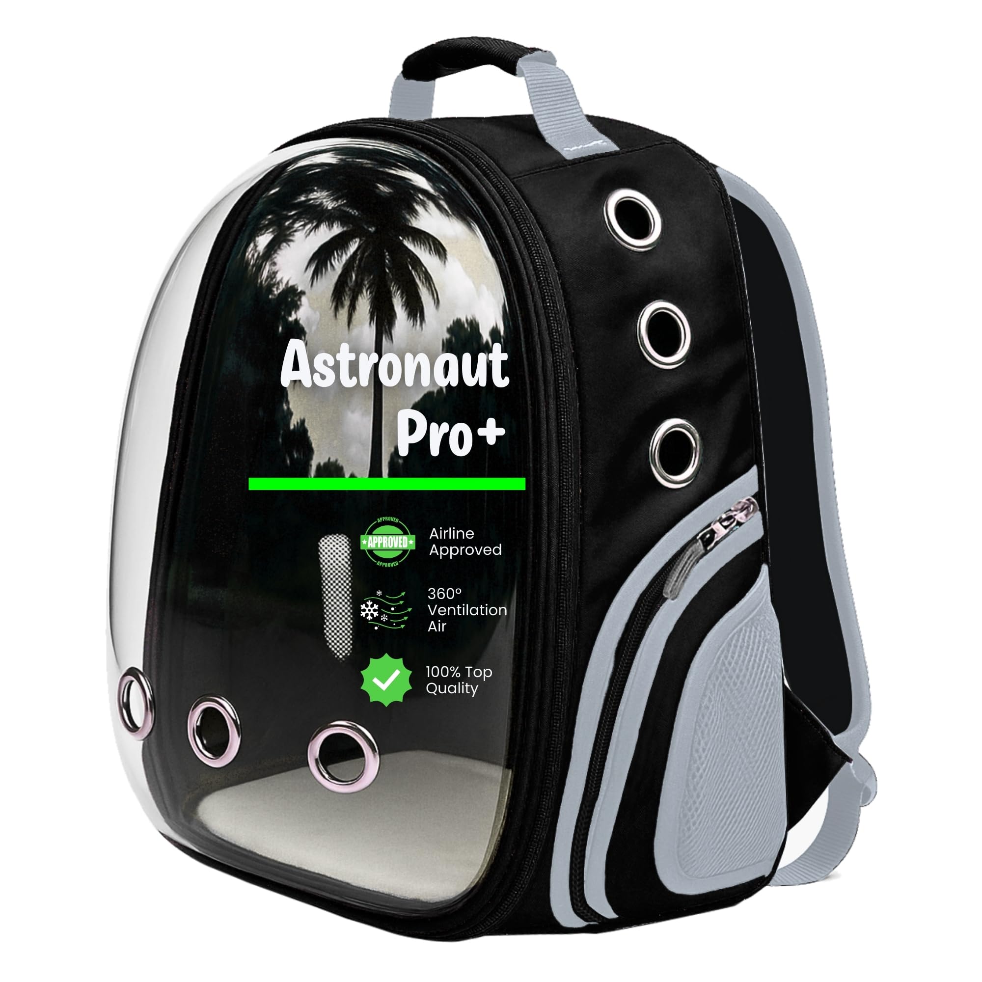 Buraq Astronaut Pro Pet Carrier Backpack (41L X 32W X 26H Cm) - Transparent Bubble Capsule Design, Airline-Approved, Breathable 