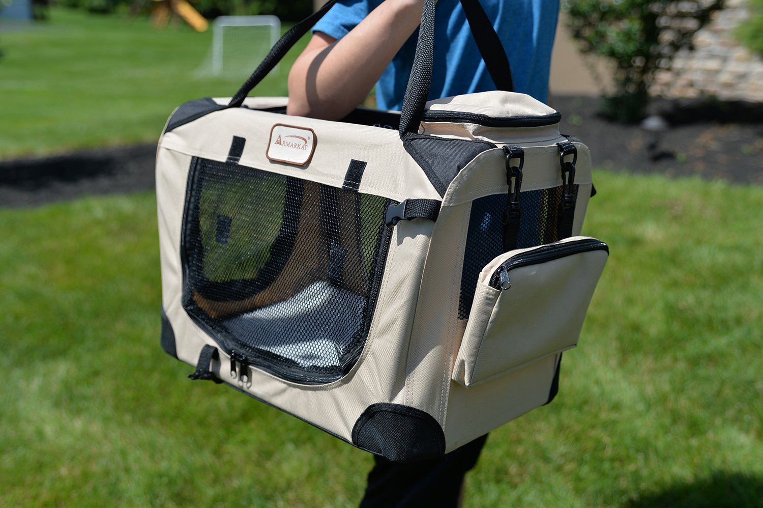 Armarkat Pet Carrier Beige, PC201B, Multiple Pockets
