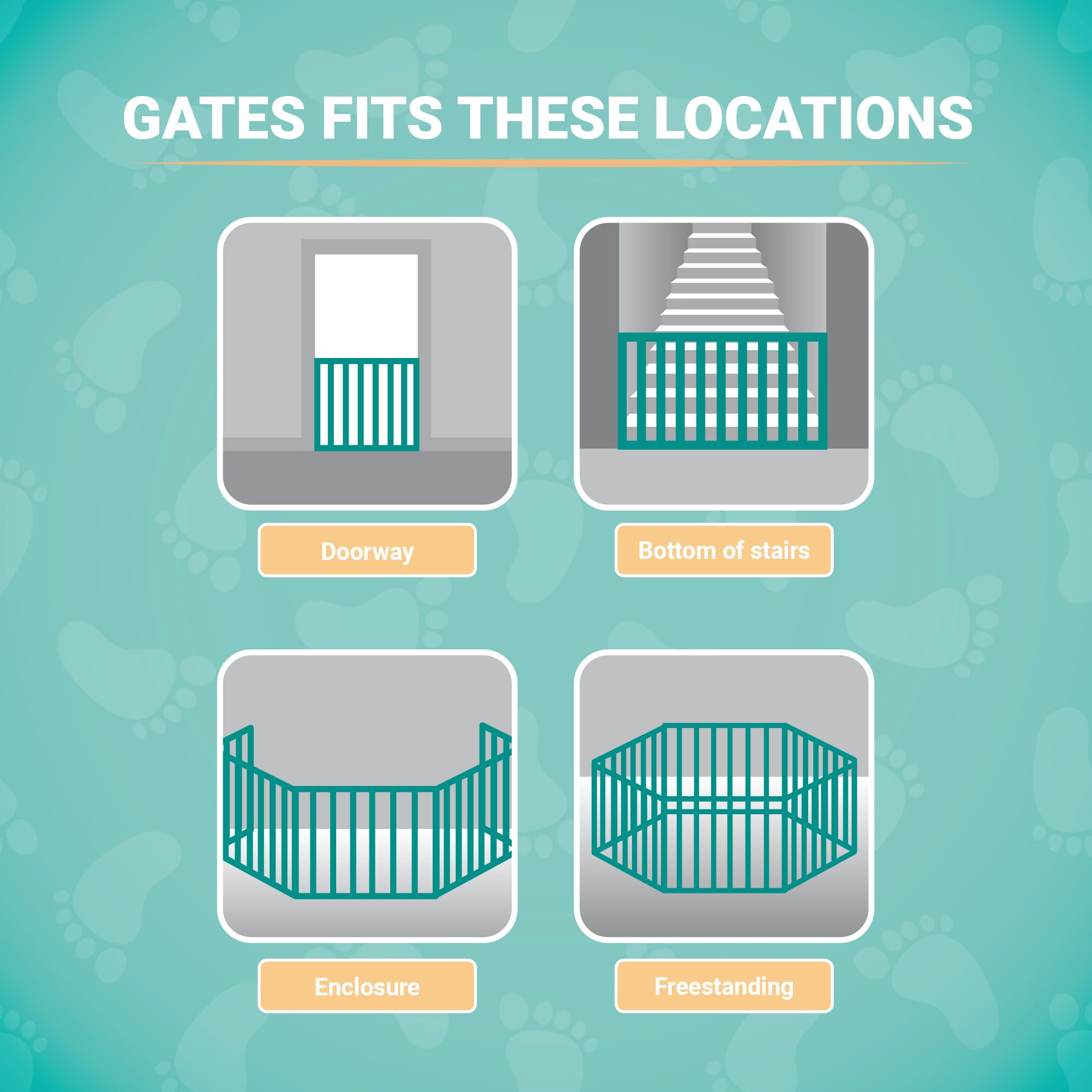 KidCo Custom Fit Auto Closing Baby Gate - 30" Door Section, Metal, White, Model G3000